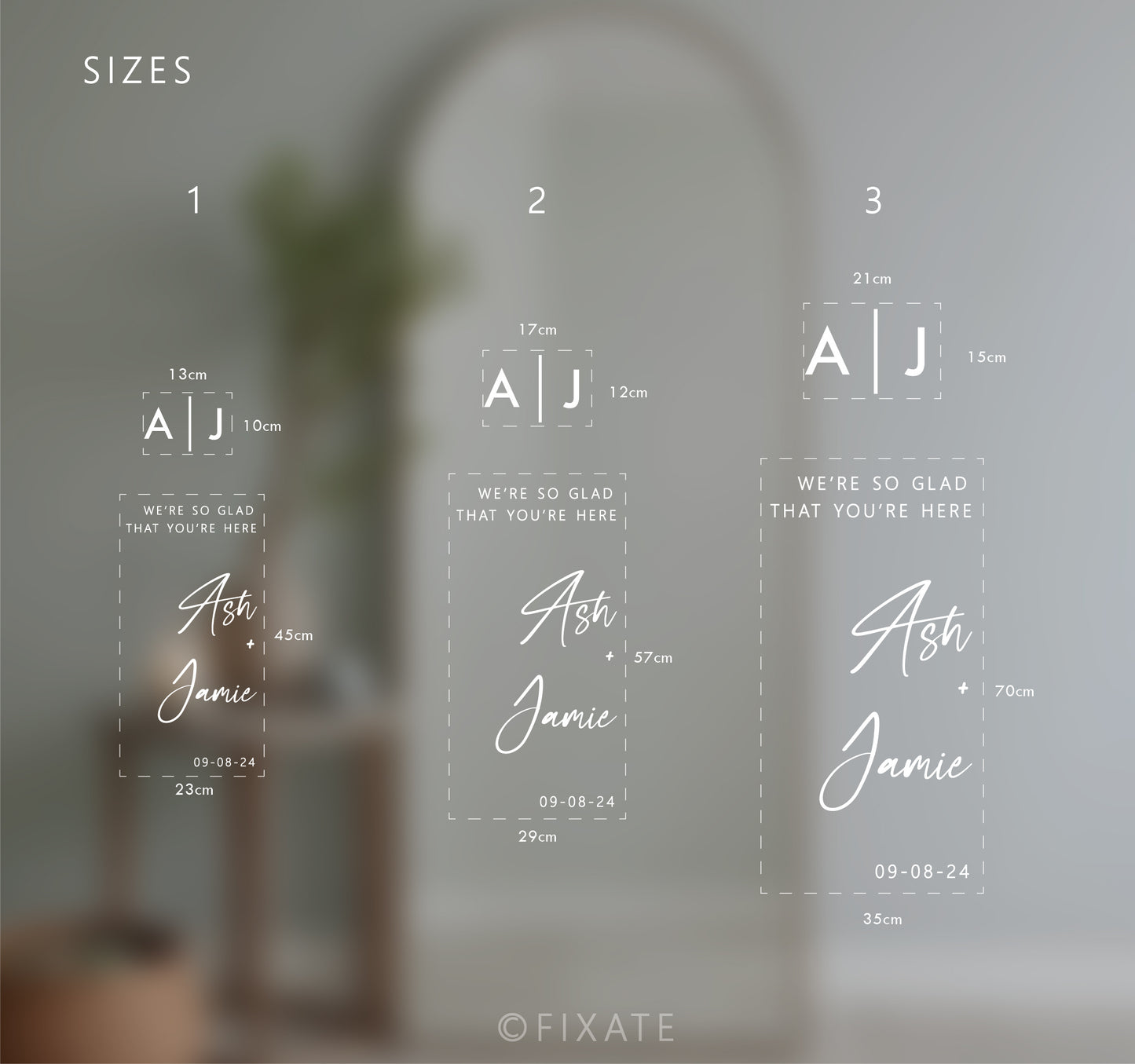 Custom Wedding Mirror Decal With Monogram