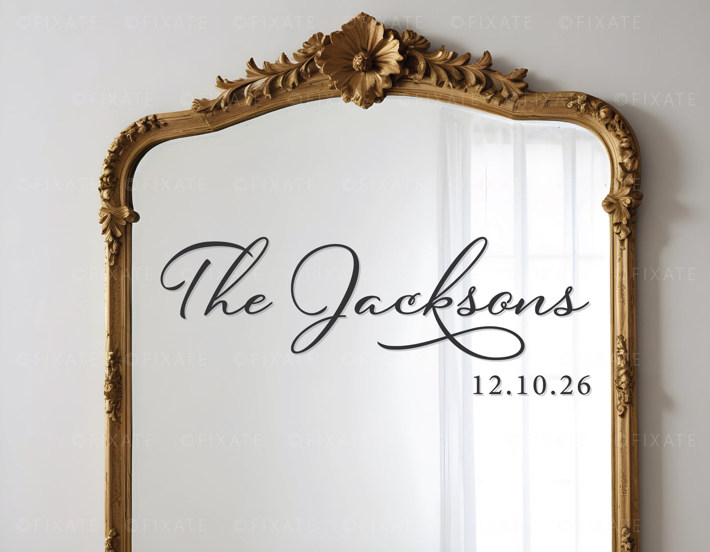 Wedding Mirror Decal Custom Last Name Personalised Date Decal For Wedding Sign The Custom Last Name Decal