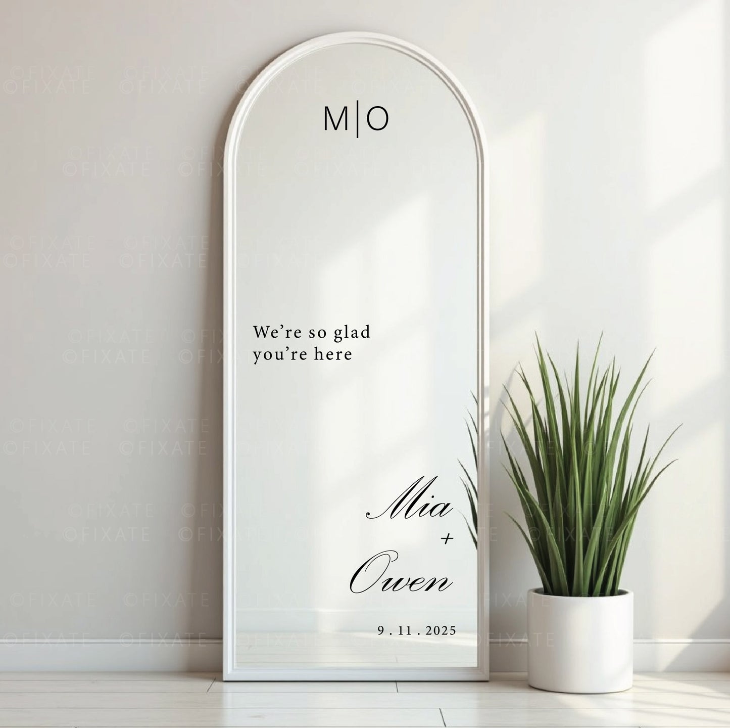 We're So Glad You're Here Wedding Selfie Mirror Decal