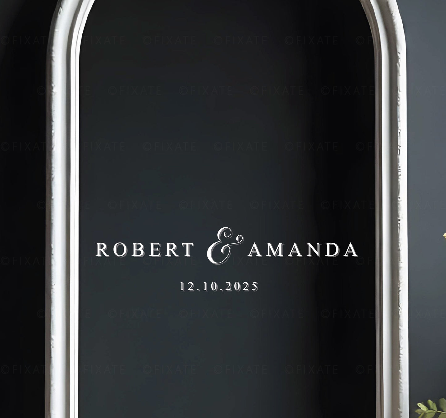 Wedding Mirror Decal Custom Welcome Sign Vinyl Sticker Two Lines