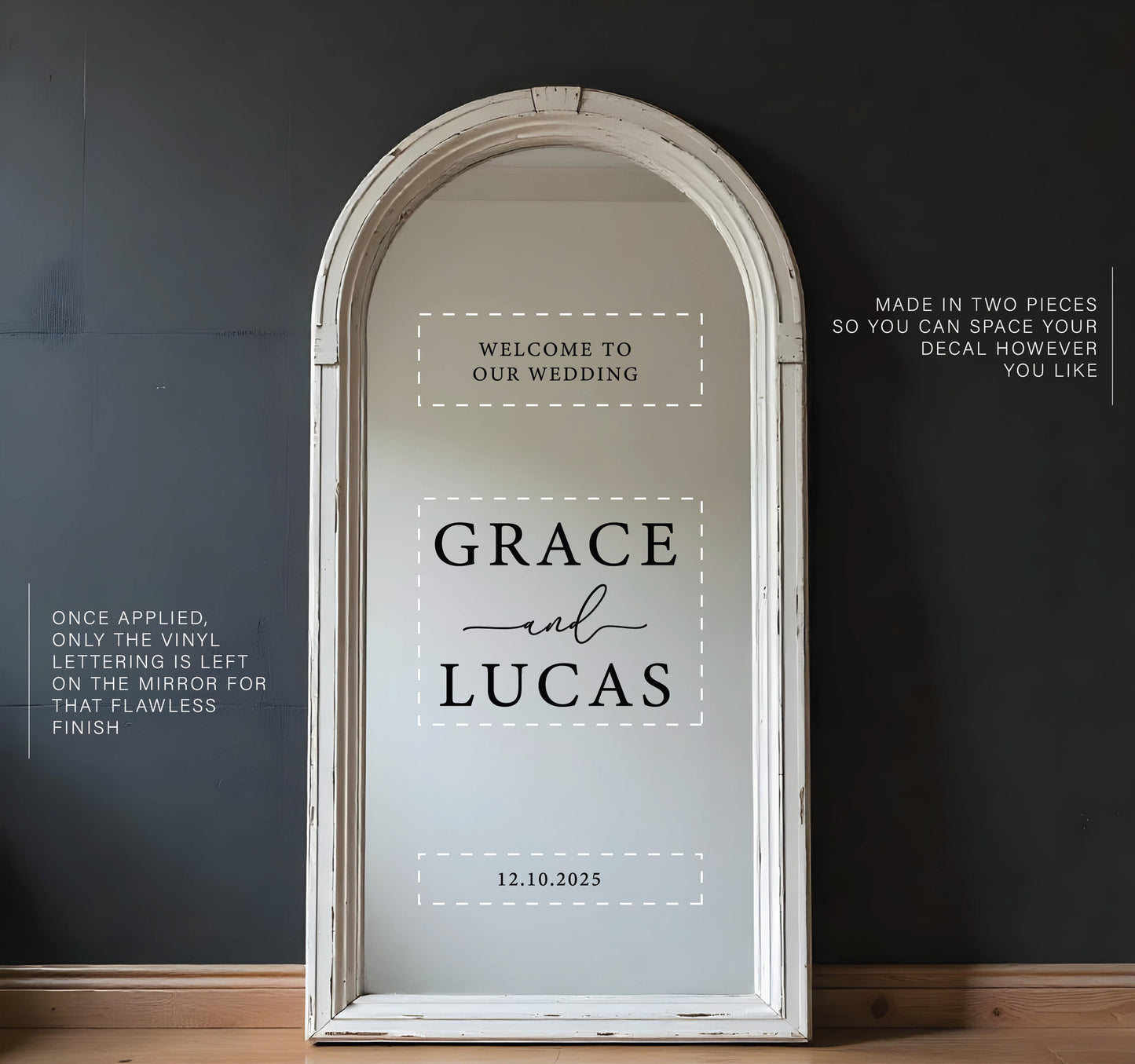 Custom Wedding Mirror Decal Welcome To The Wedding Of
