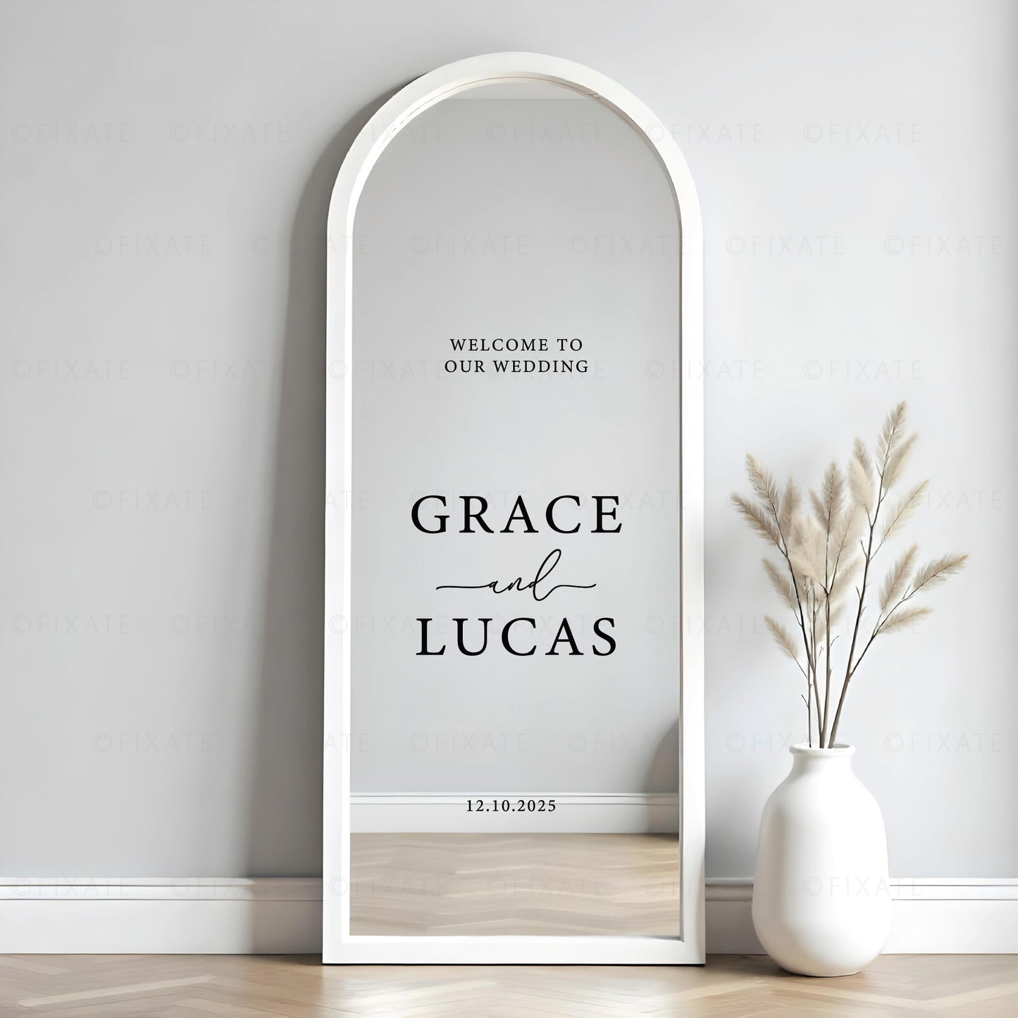 Custom Wedding Mirror Decal Welcome To The Wedding Of