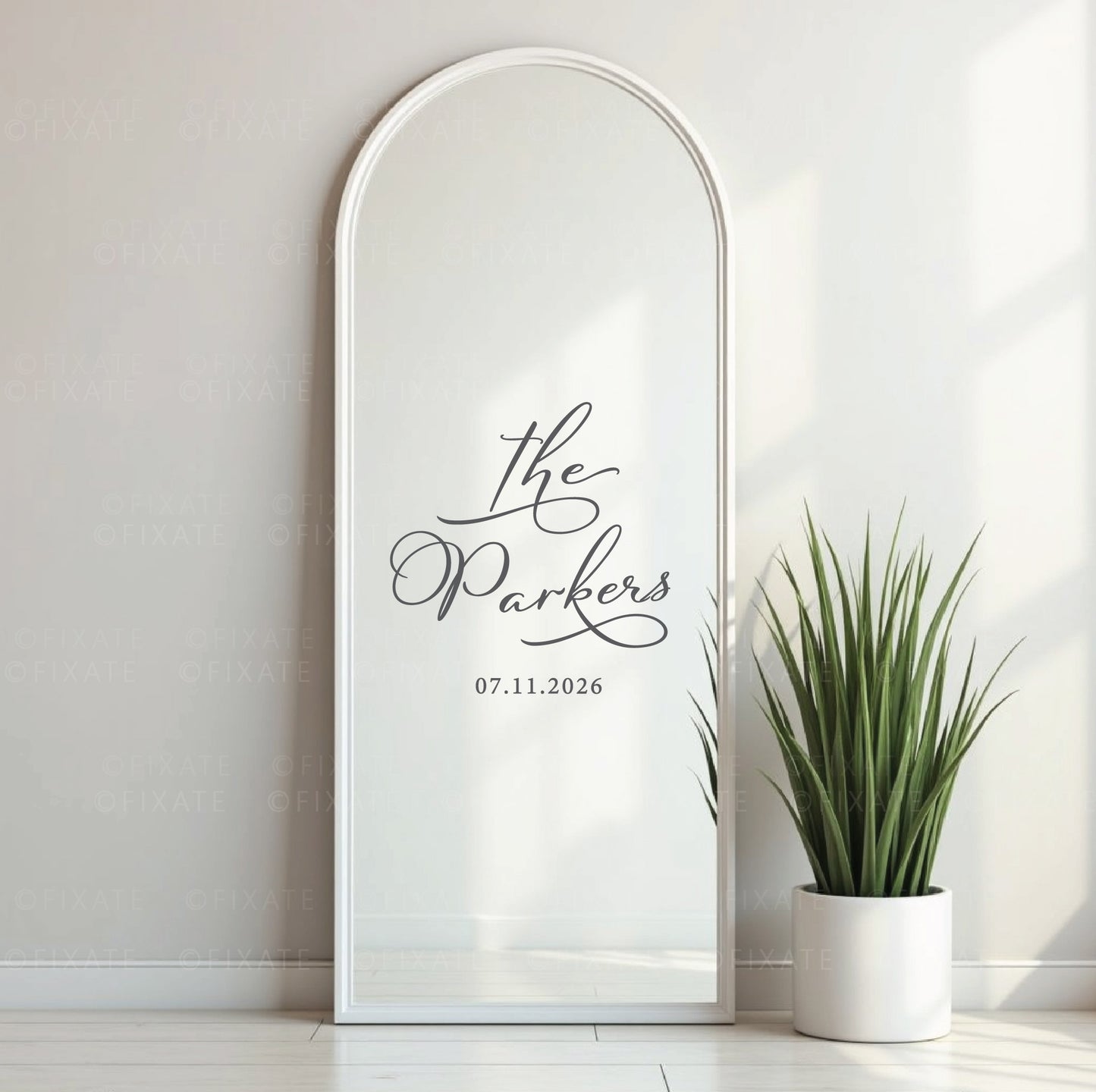 Custom Last Name Wedding Mirror Decal For Wedding Sign Surname Vinyl Sticker