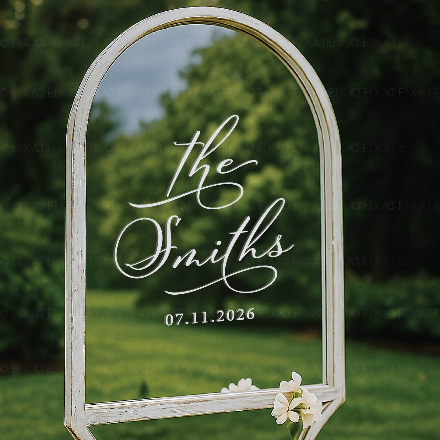 Custom Last Name Wedding Mirror Decal For Wedding Sign Surname Vinyl Sticker