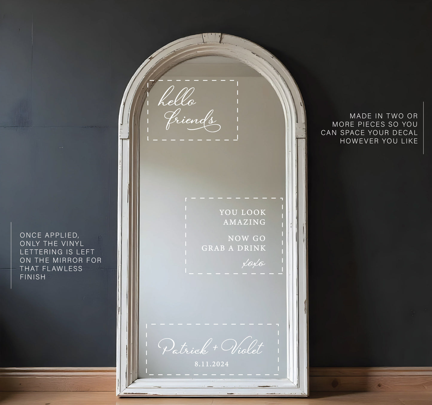 Hello Friends Wedding Mirror Decal You Look Amazing Wedding Sign Mirror Sticker