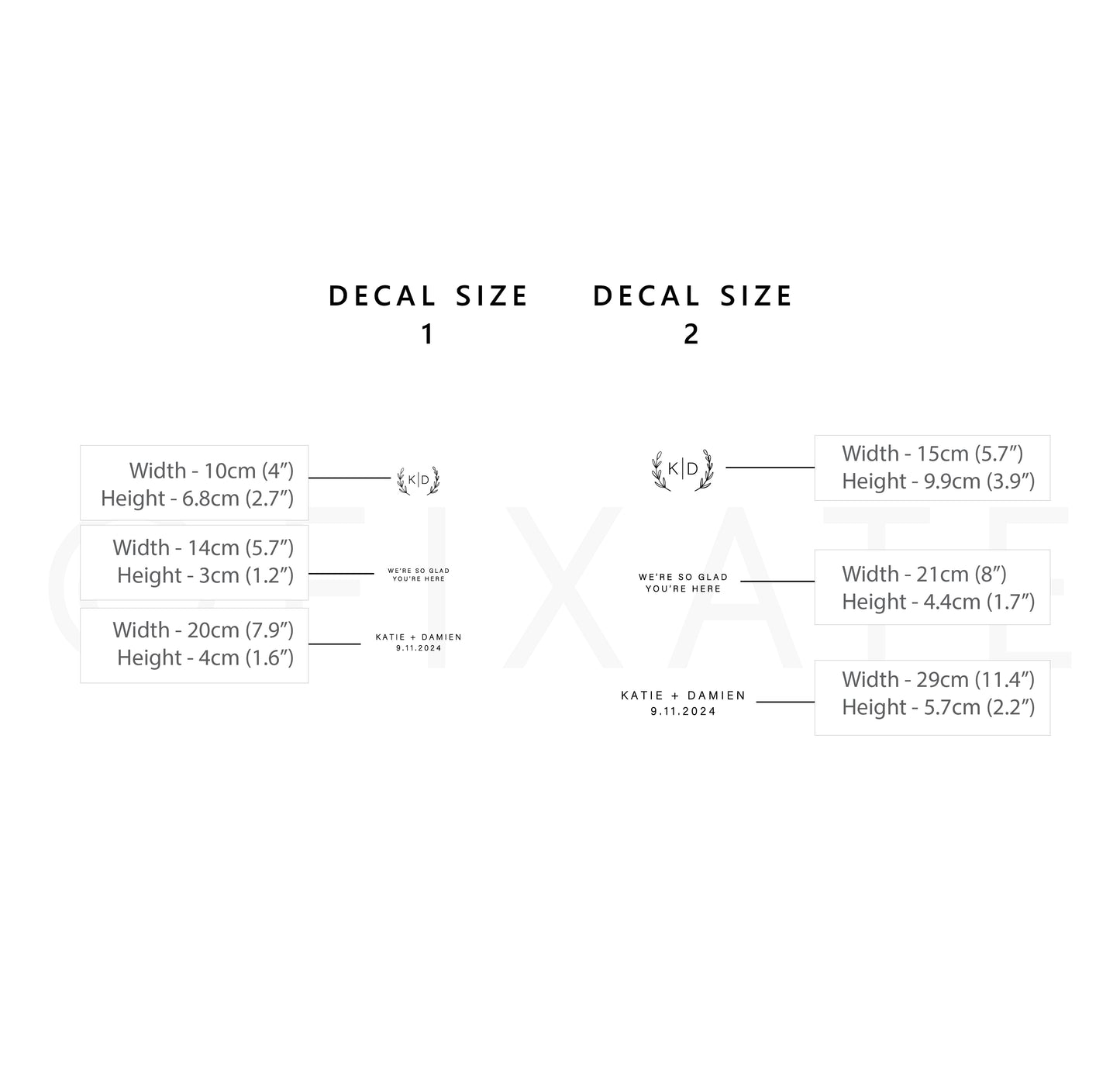 Wedding Selfie Mirror Decal Monogram Wreath