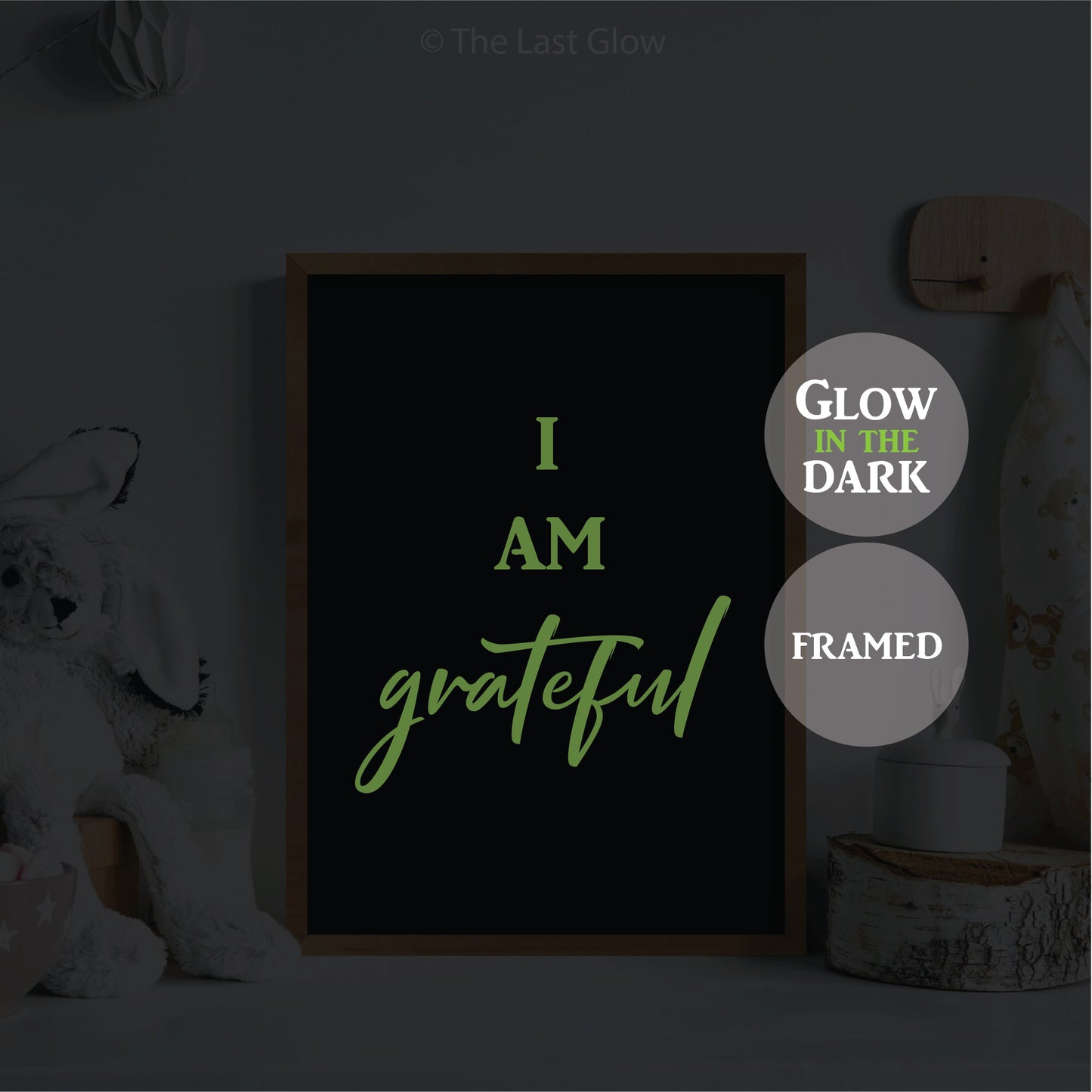 Products Glow In The Dark Gift For Kids Room Positive Affirmation Sign Nursery Decor Quote I Am Grateful Reminder