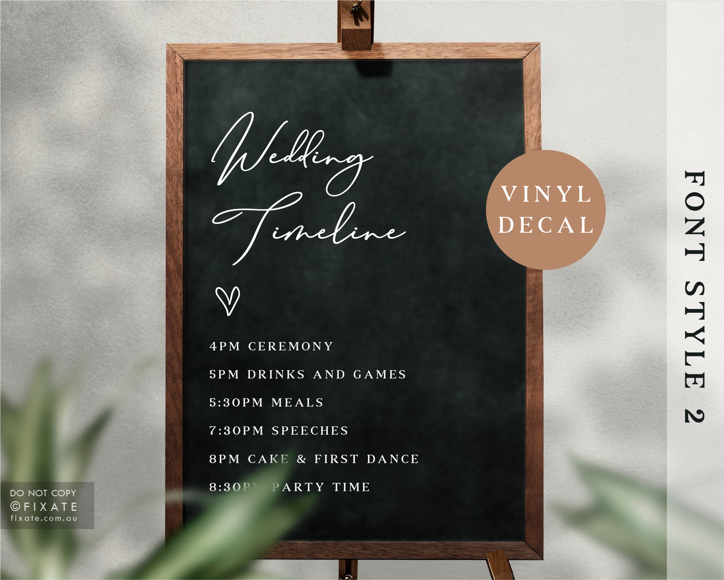 Custom Wedding Timeline Decal
