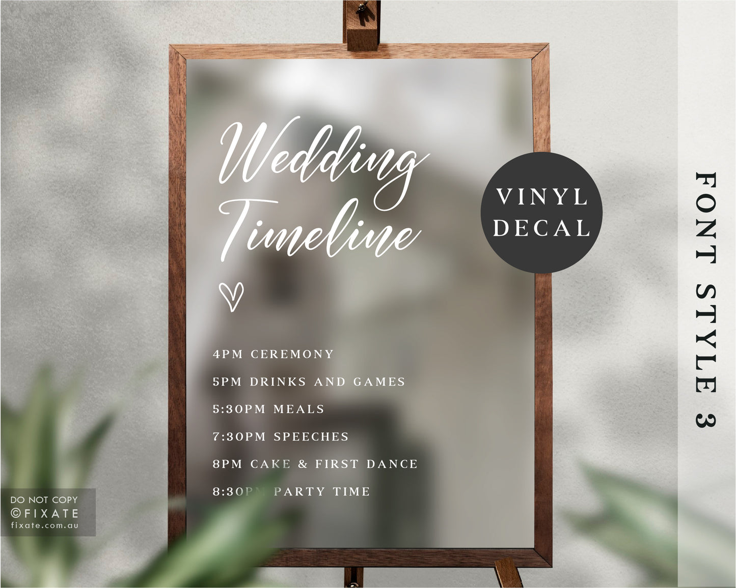 Wedding Timeline Decal