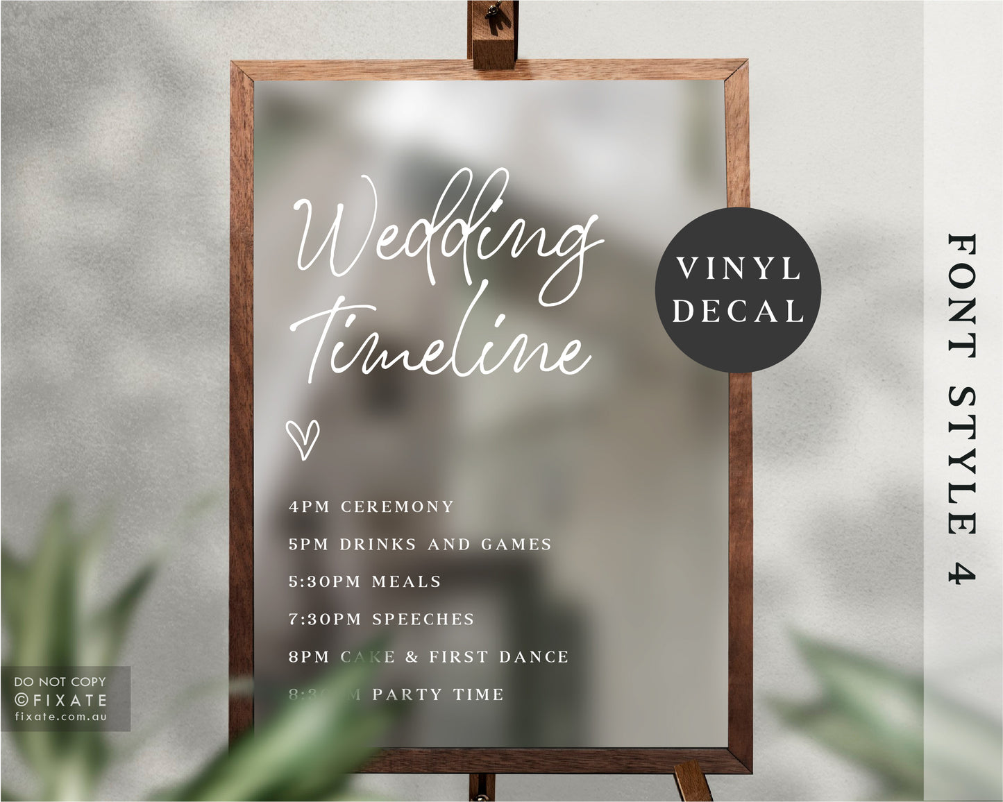 Custom Wedding Timeline Decal