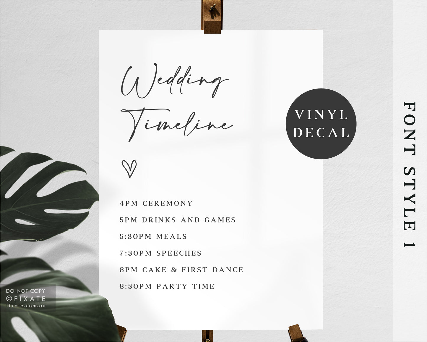 Wedding Timeline Decal