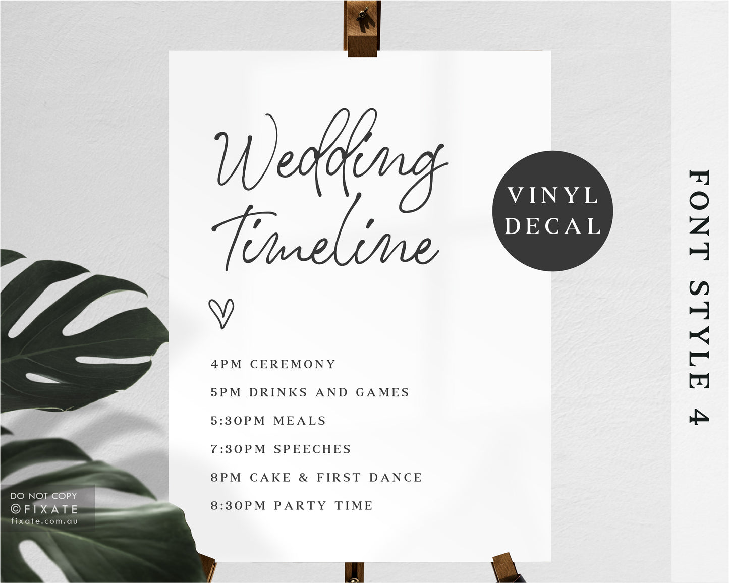 Custom Wedding Timeline Decal