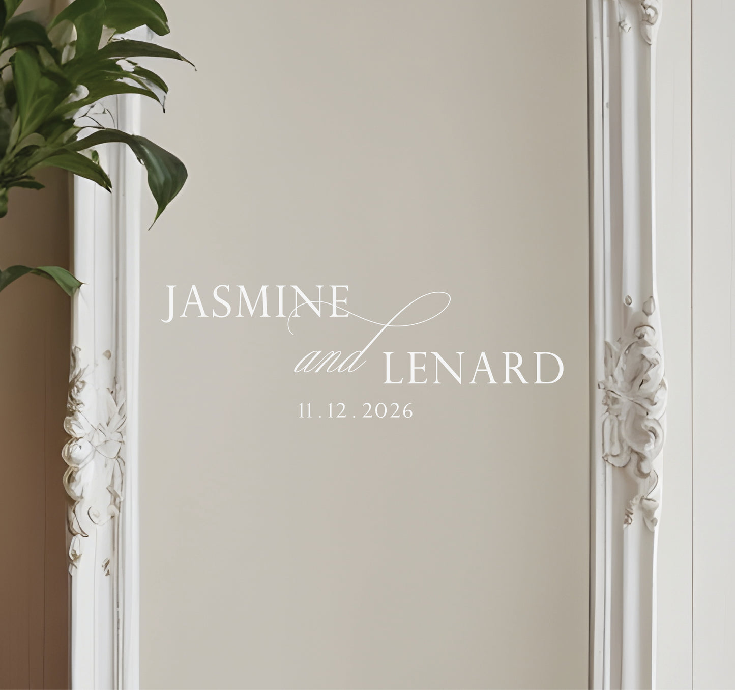 Custom Names and Wedding Date Mirror Decal 69