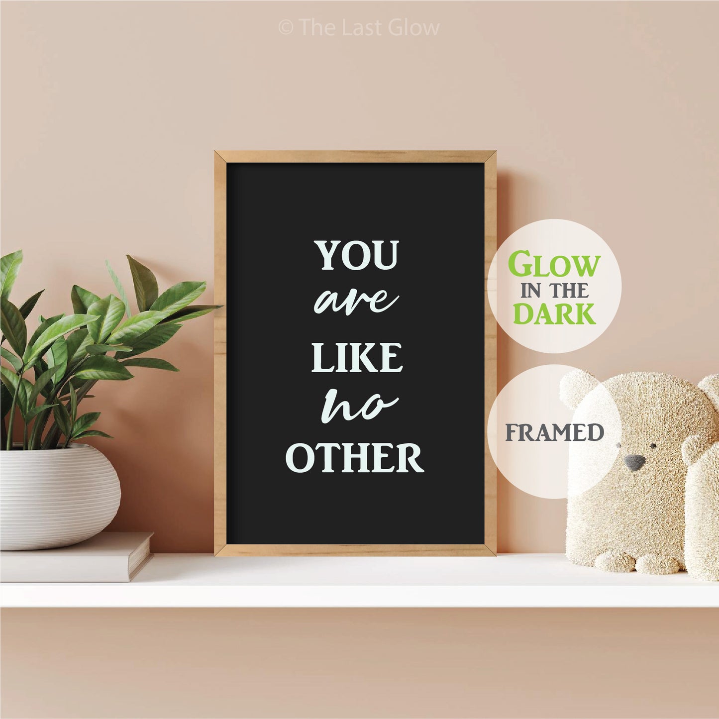 Framed Glow In The Dark Affirmation Board Positive Affirmation Sign For Kid Room Wooden Plaque Mindfulness You Are Like No Other