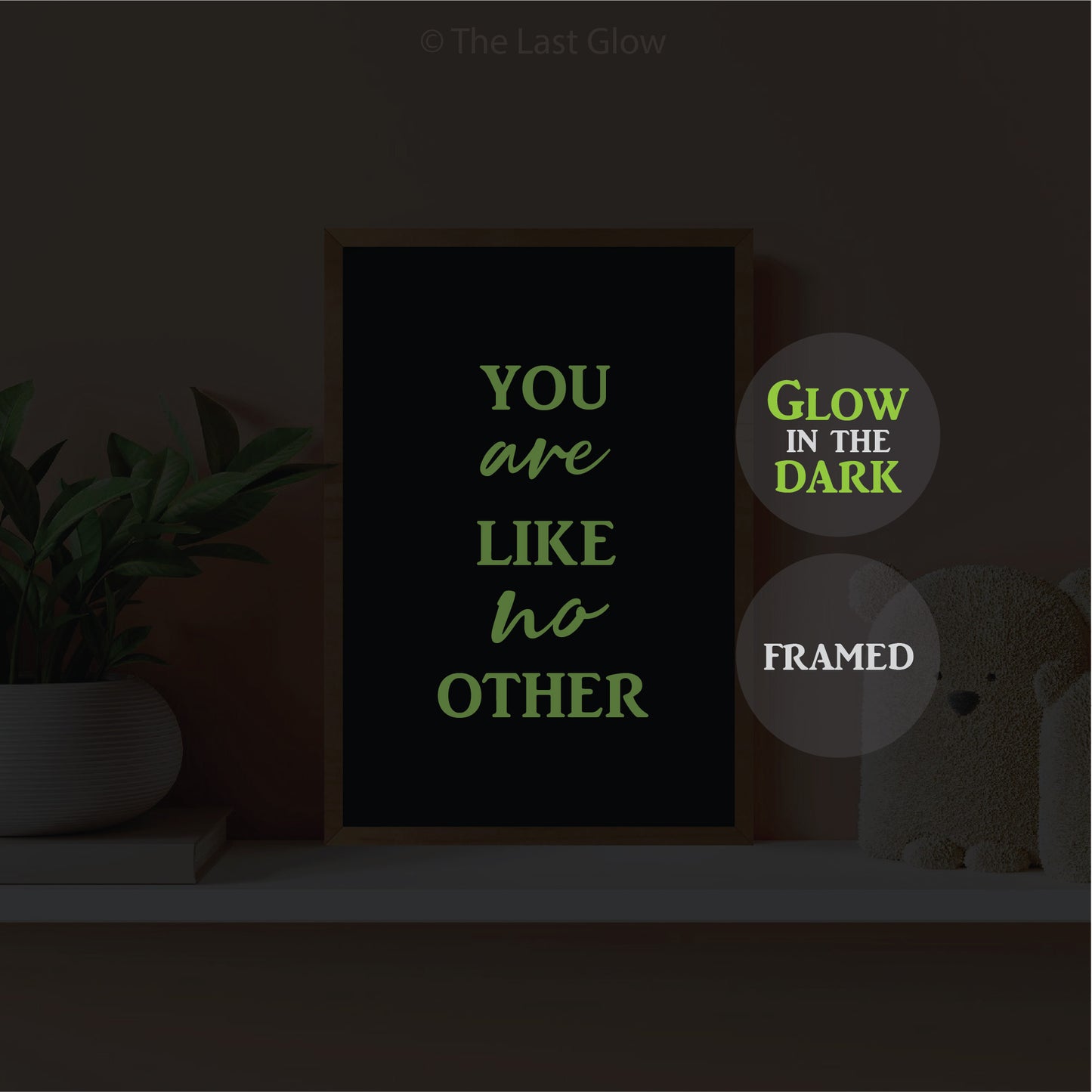 Framed Glow In The Dark Affirmation Board Positive Affirmation Sign For Kid Room Wooden Plaque Mindfulness You Are Like No Other
