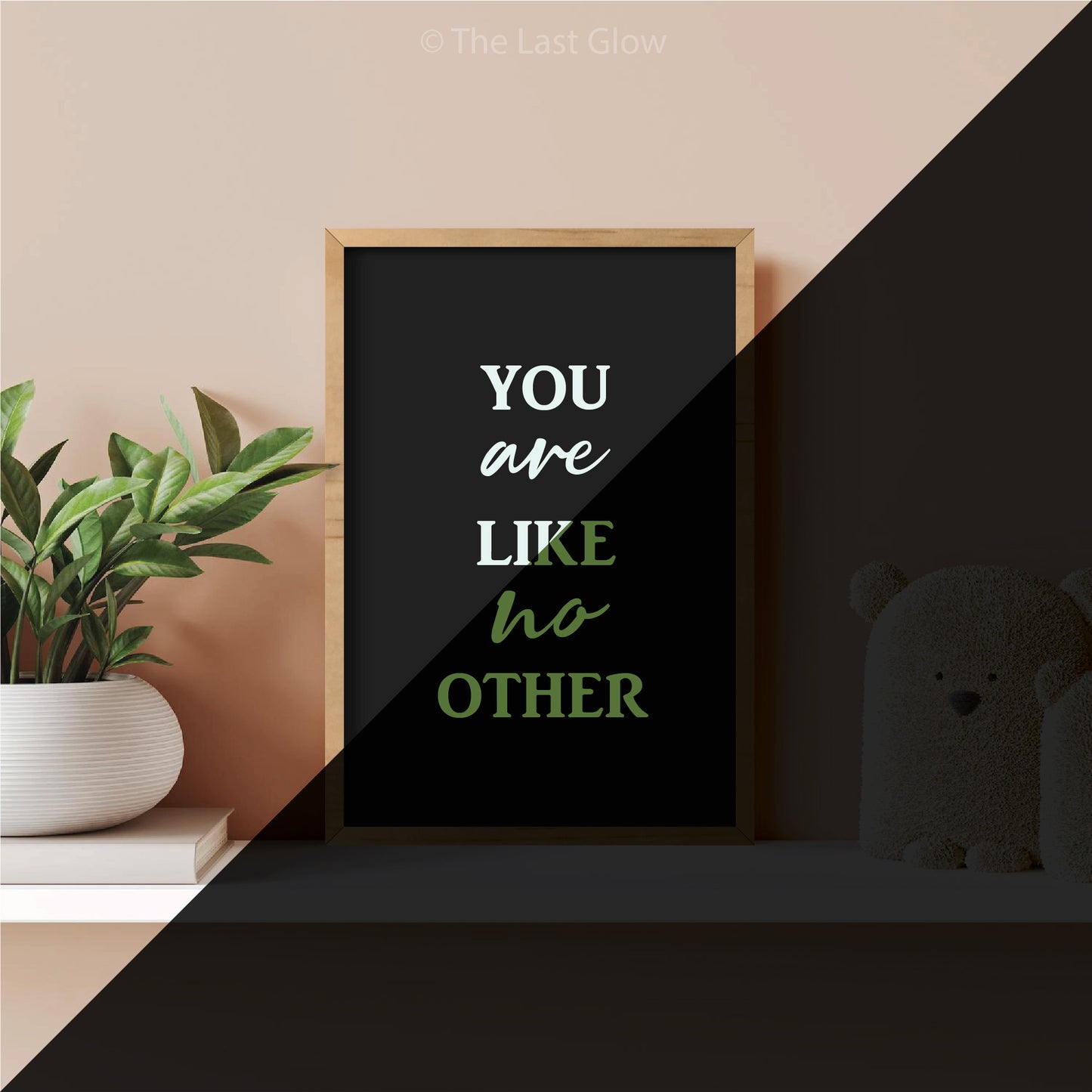 Framed Glow In The Dark Affirmation Board Positive Affirmation Sign For Kid Room Wooden Plaque Mindfulness You Are Like No Other