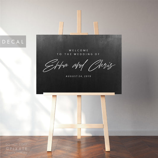 Wedding Welcome Decal Welcome Sign Sticker Personalised