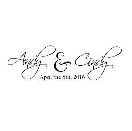 Custom Wedding Wall Sticker Quote - Names and Dates