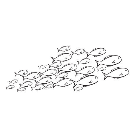 School of Swimming Fish Wall Decal