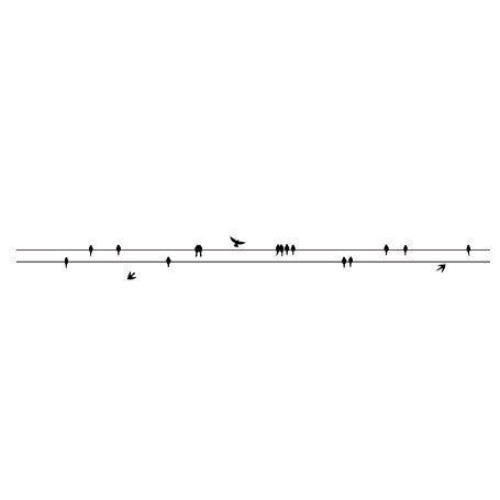 Perched birds on a wire wall sticker design