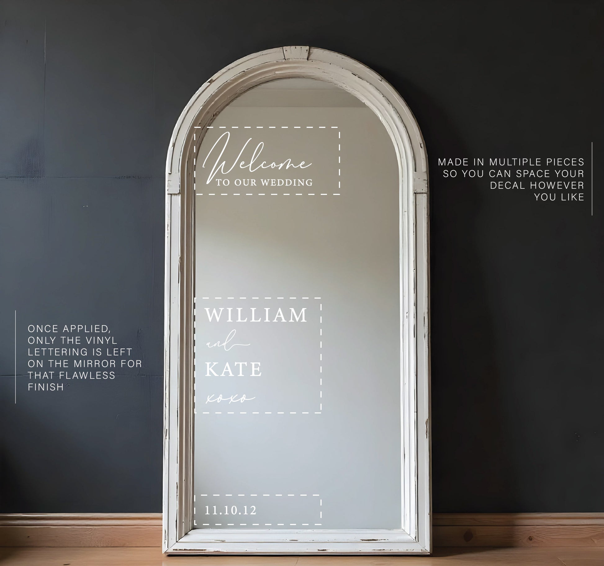 Welcome To Our Wedding Selfie Mirror Decal Sign Sticker