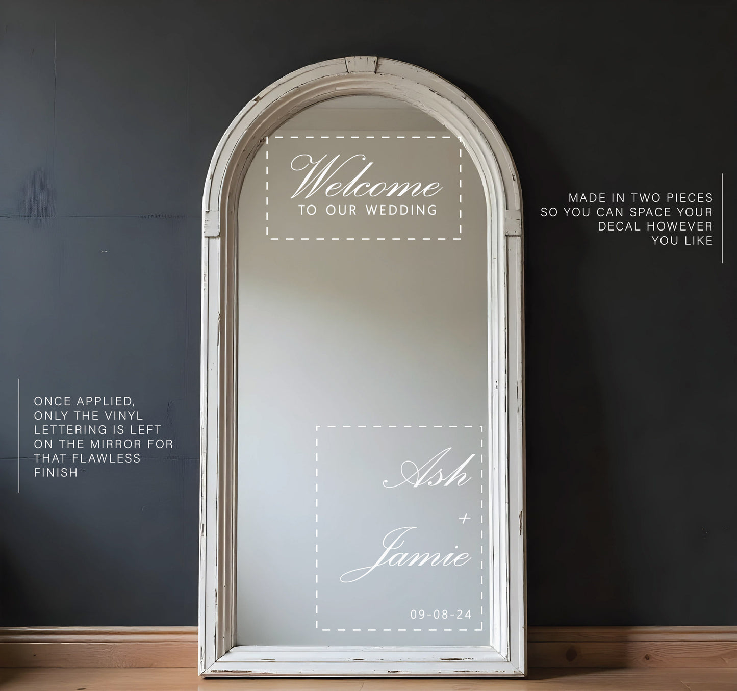  For Welcome Sign Personalized Vinyl Decal  Selfie Mirror Removable Lettering 