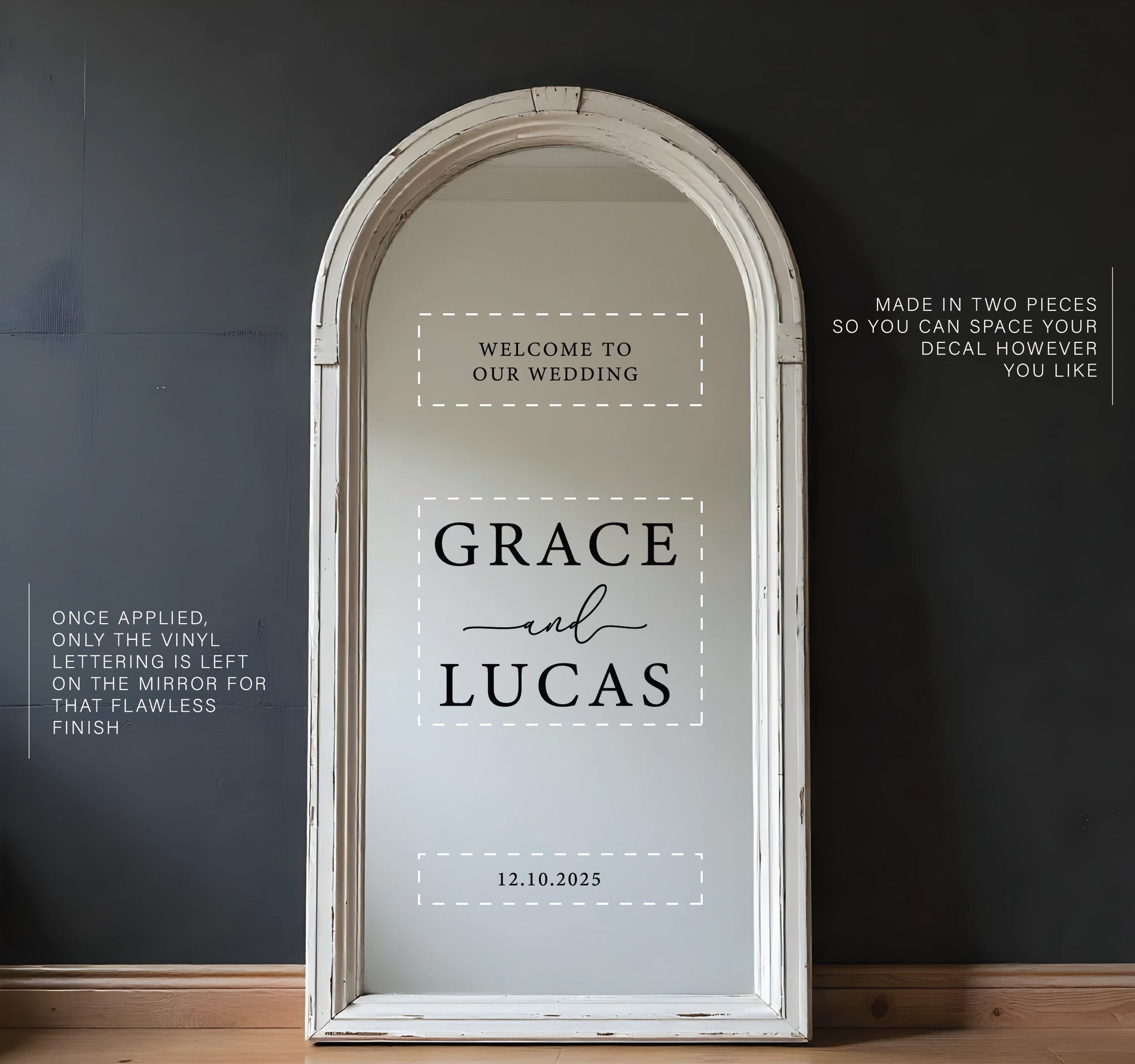 Custom Wedding Mirror Decal Welcome To The Wedding Of