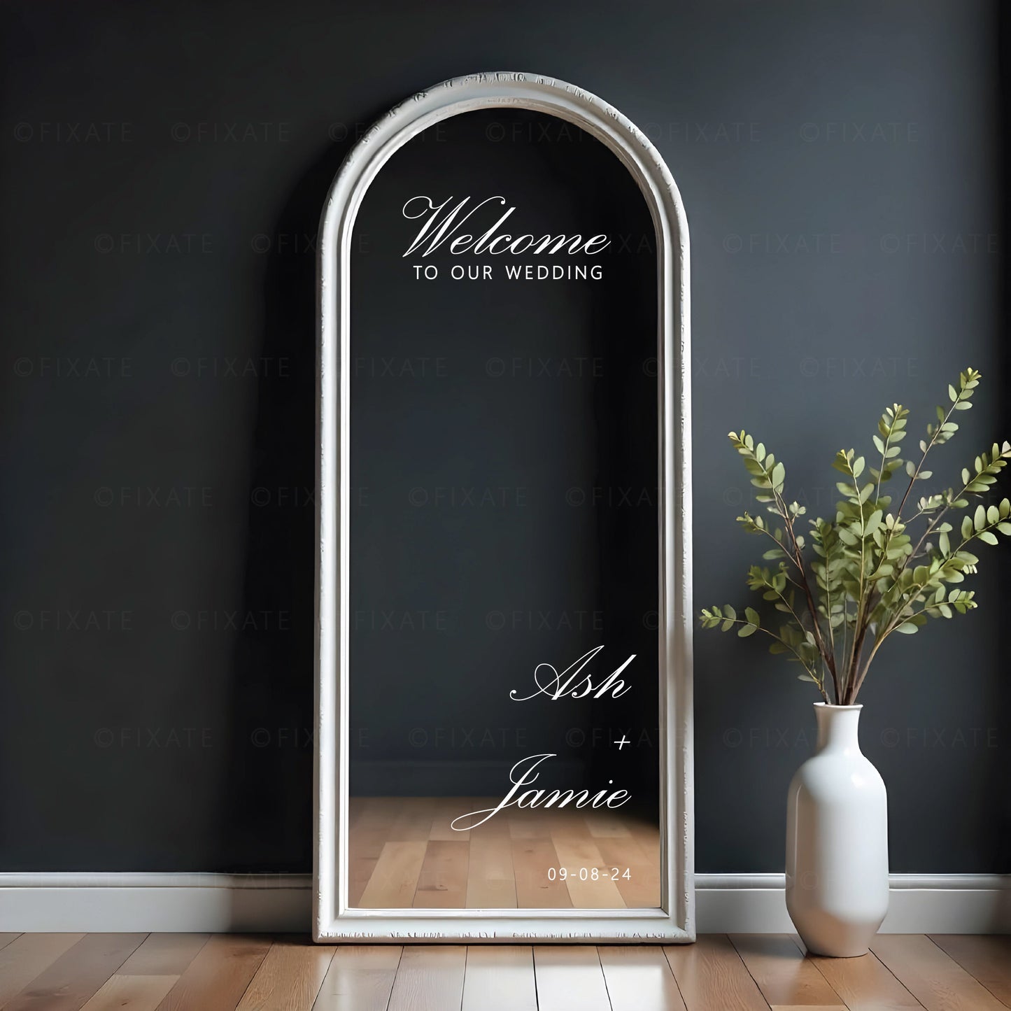  For Welcome Sign Personalized Vinyl Decal  Selfie Mirror Removable Lettering 