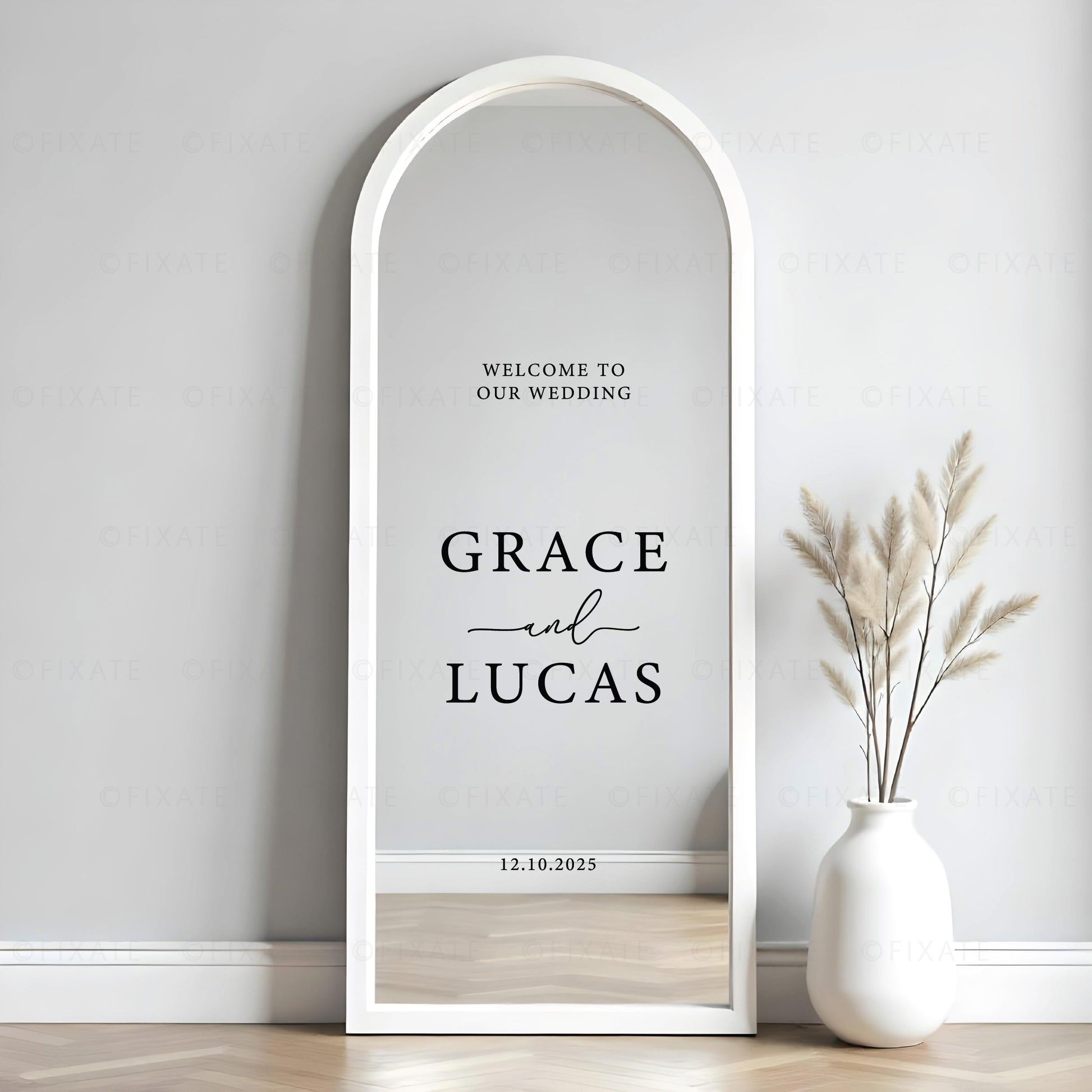 Custom Wedding Mirror Decal Welcome To The Wedding Of
