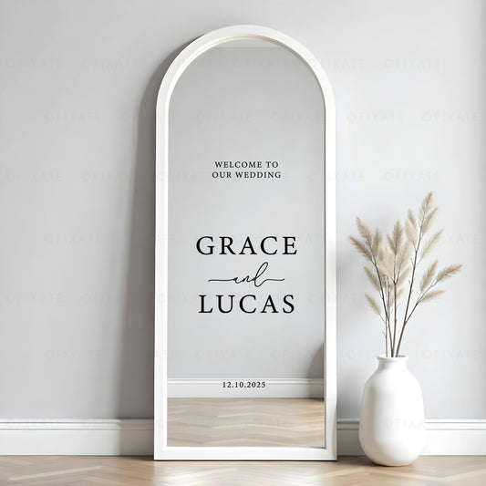 Custom Wedding Mirror Decal Welcome To The Wedding Of