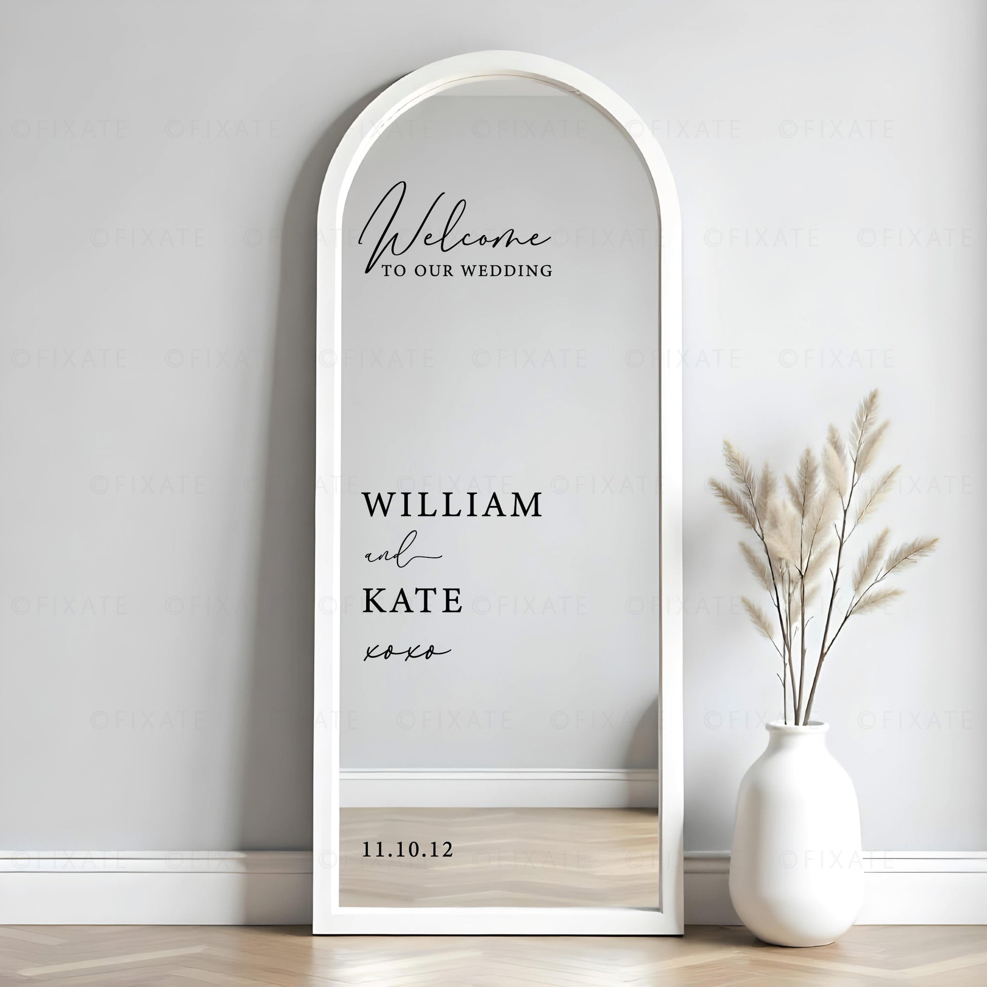 Welcome To Our Wedding Selfie Mirror Decal Sign Sticker