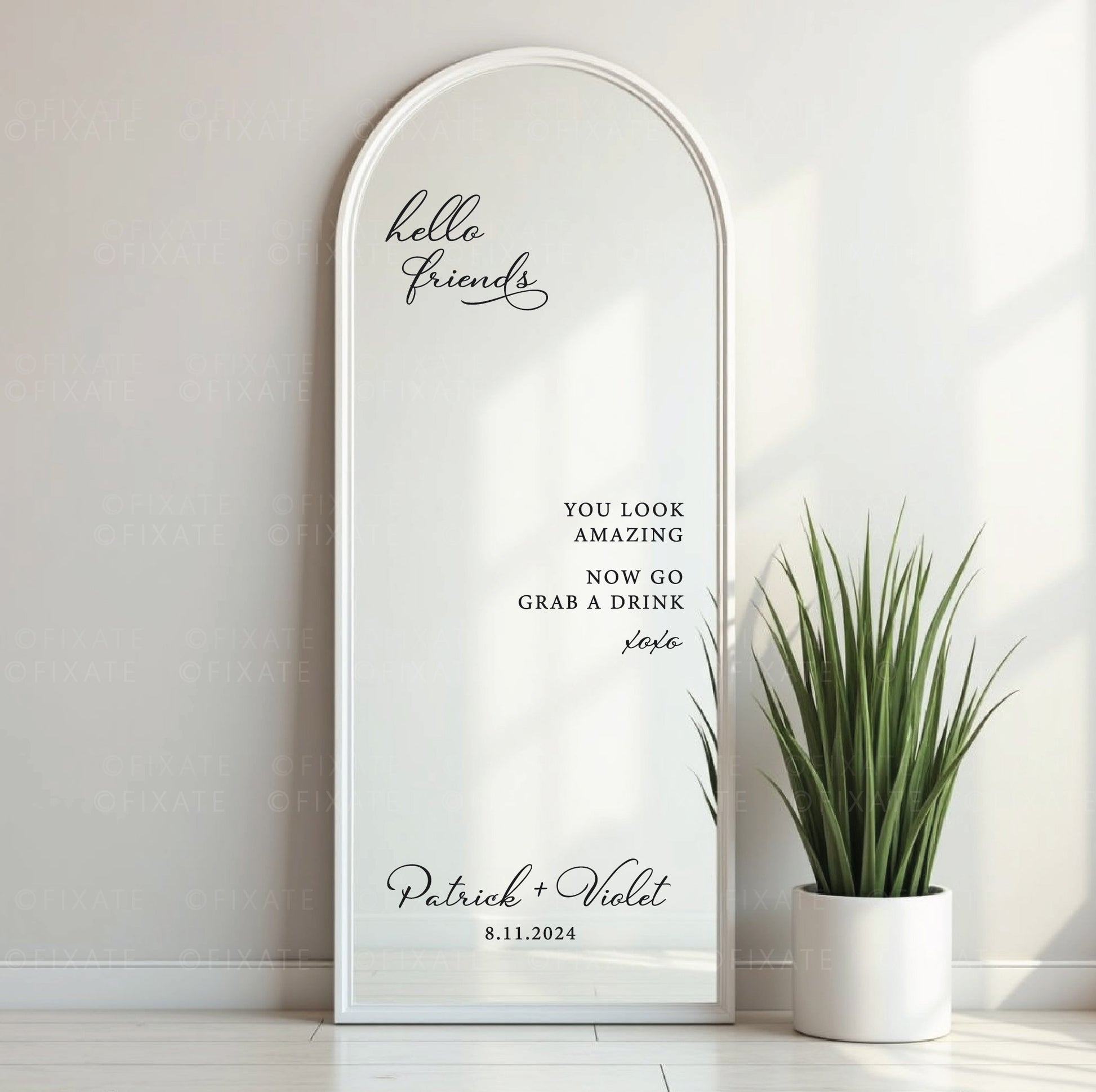 Hello Friends Wedding Mirror Decal You Look Amazing Wedding Sign Mirror Sticker
