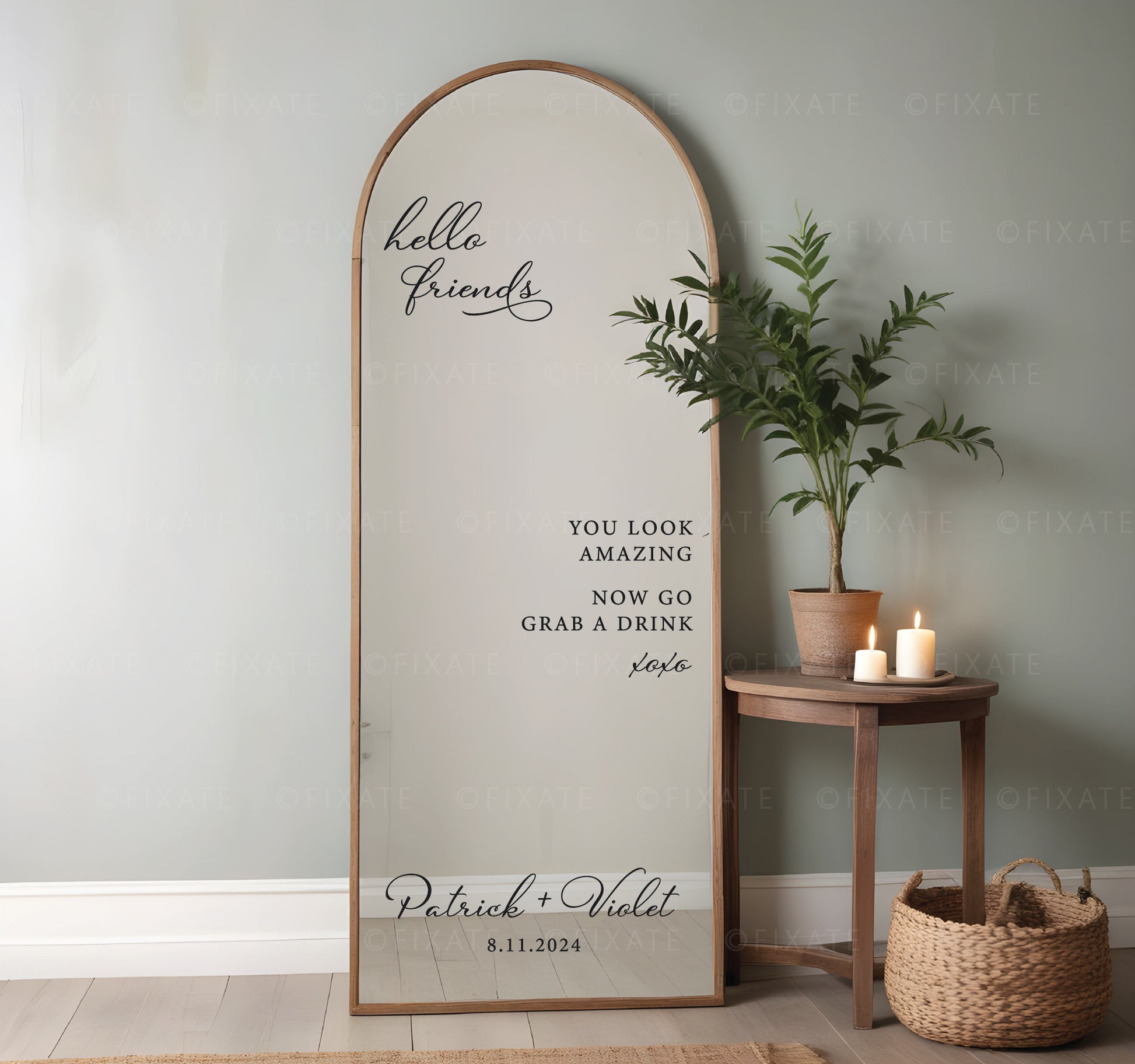 Hello Friends Wedding Mirror Decal You Look Amazing Wedding Sign Mirror Sticker