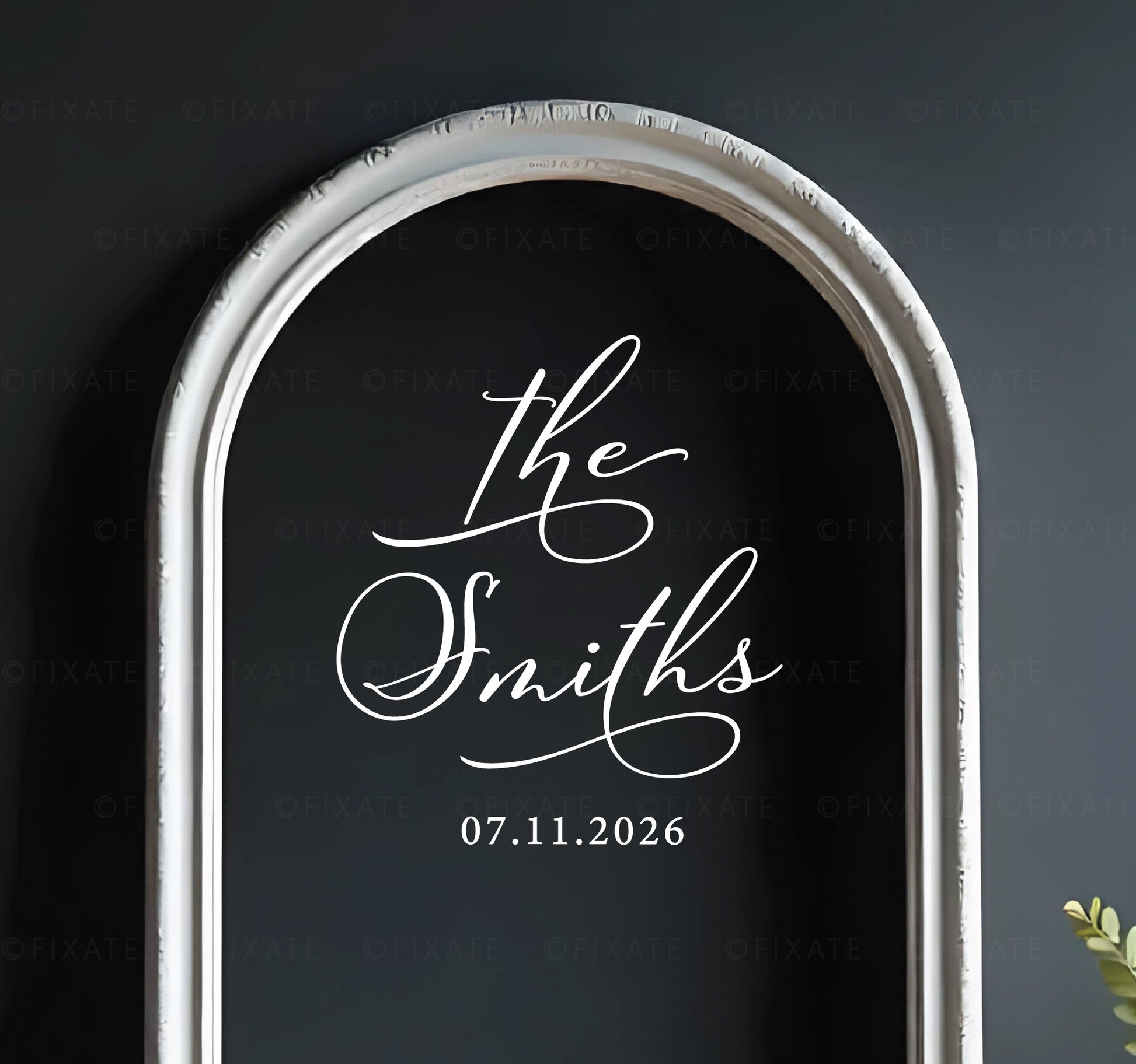 Custom Last Name Wedding Mirror Decal  For Wedding Sign Surname Vinyl Sticker 