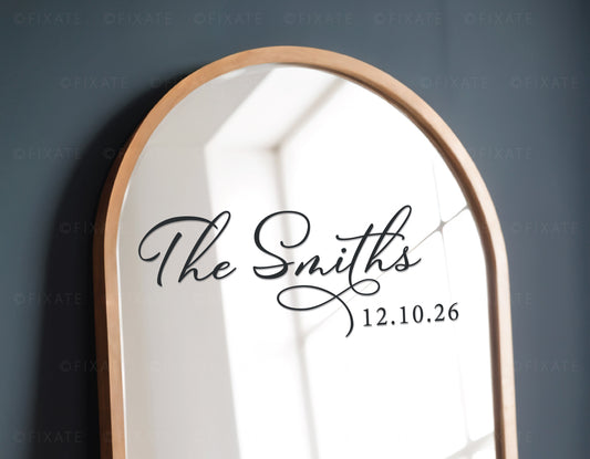 Wedding Mirror Decal Custom Last Name Personalised Date Decal For Wedding Sign 