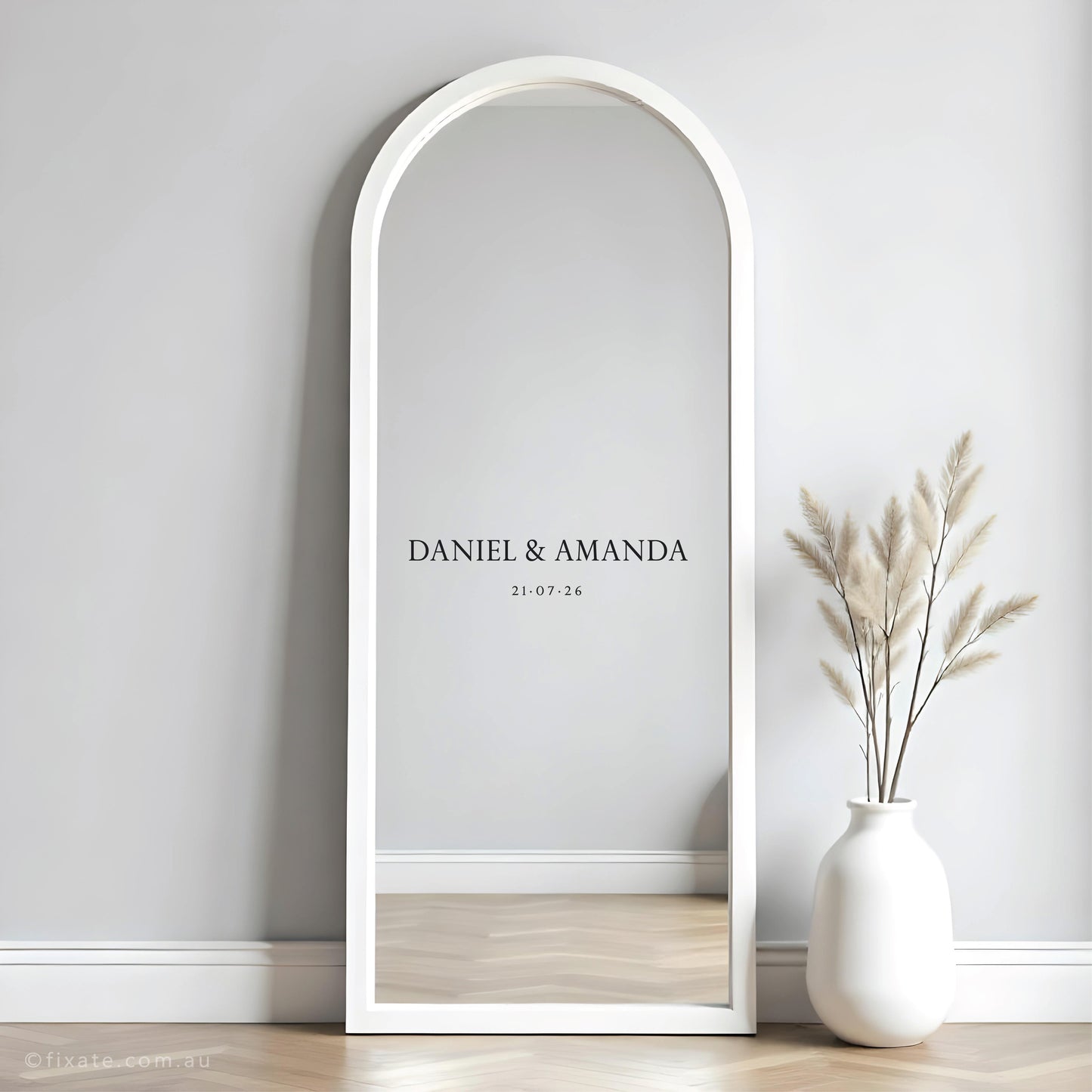 Custom Names Wedding Mirror Decal Sticker