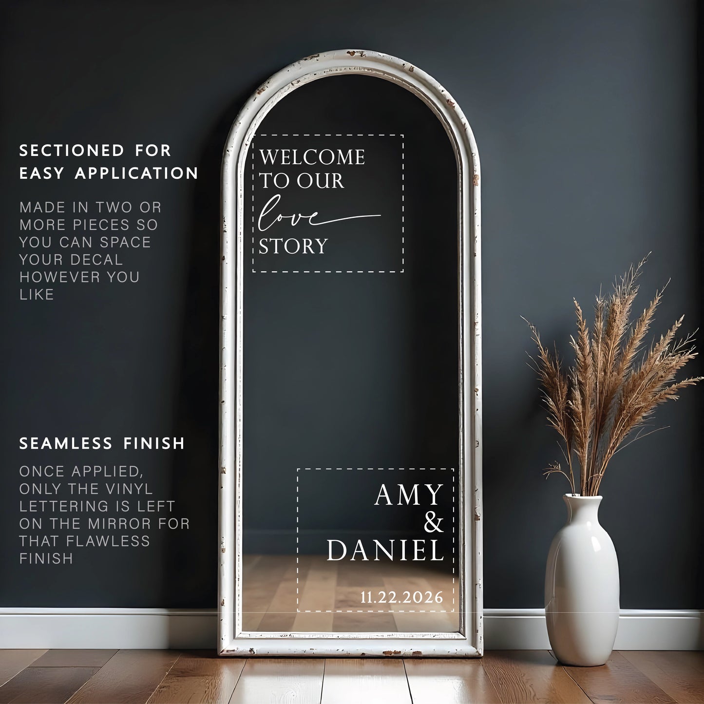 Welcome To Our Love Story Wedding Mirror Decal Sticker 59