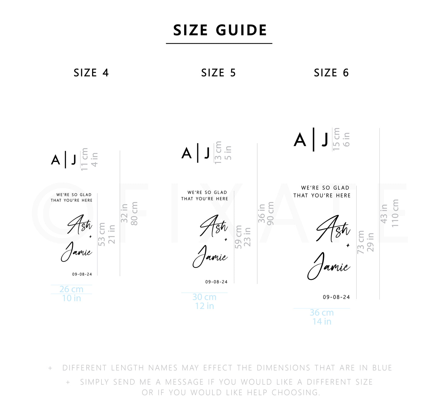 Custom Wedding Mirror Decal With Monogram