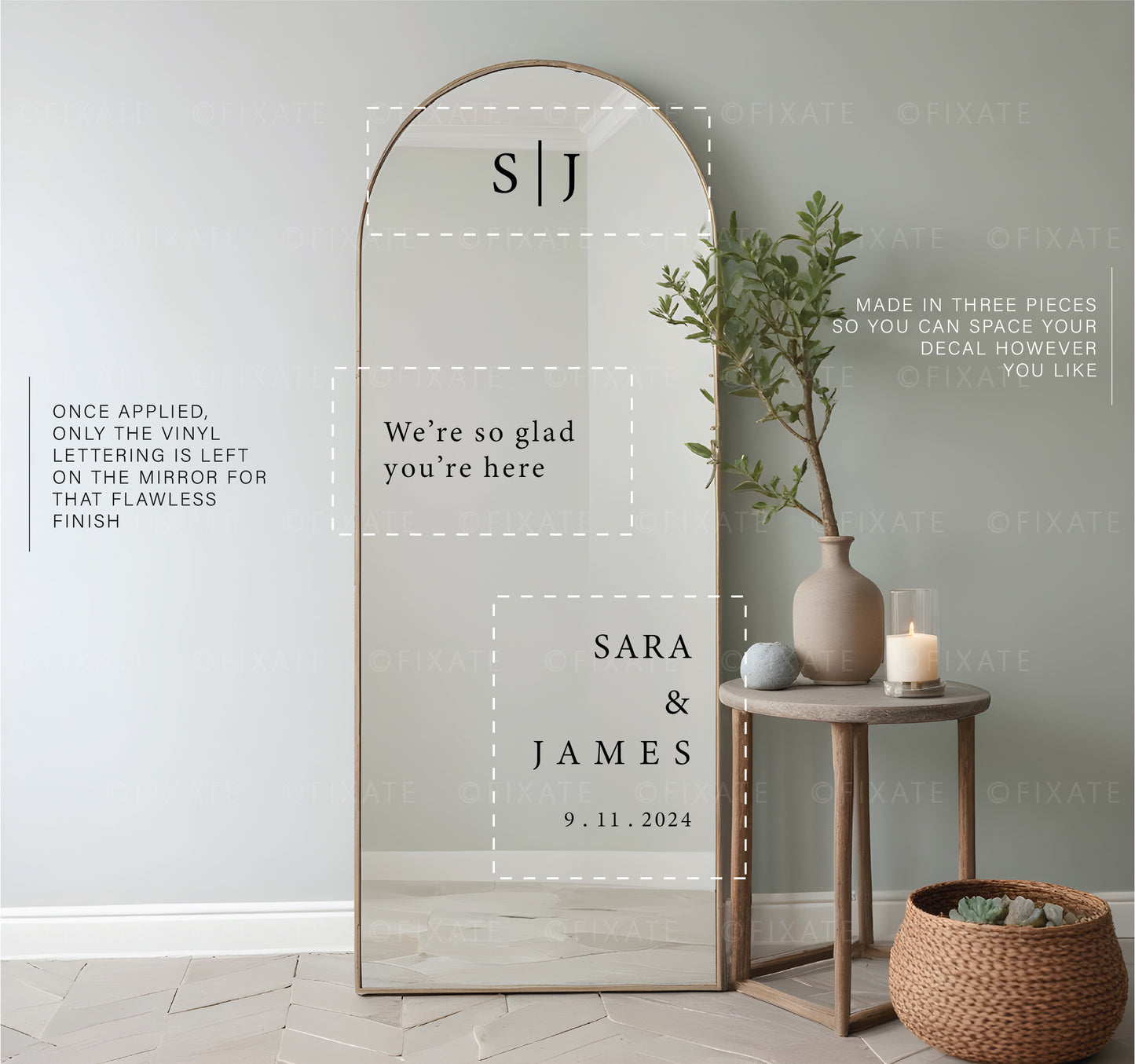 Wedding Mirror Sticker Vinyl Decal For Mirror Wedding Sign Custom Decal We're So Glad You're Here
