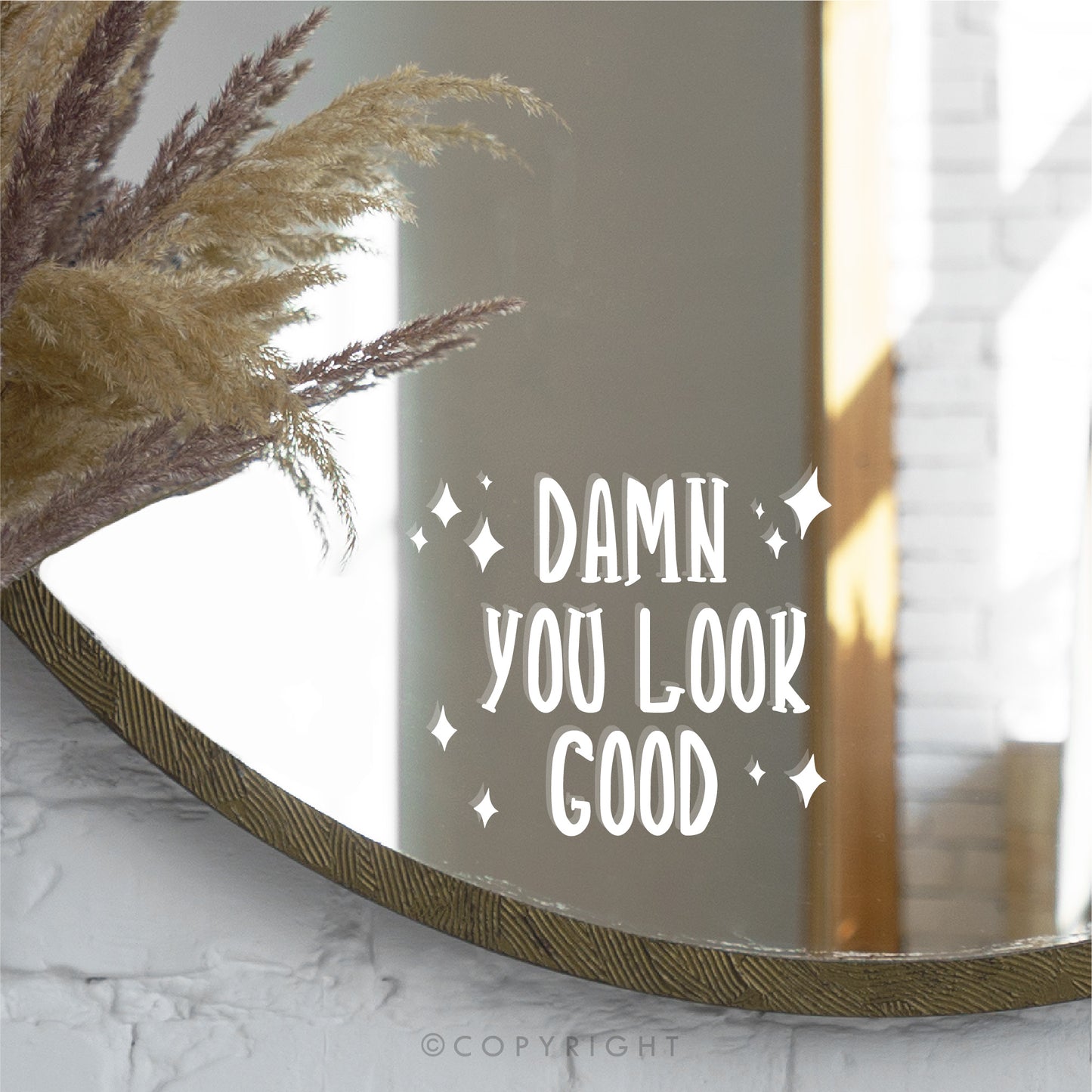 Damn You Look Good Positive Affirmation Decal For Mirror Motivational Quote Vinyl Sticker Transfer Sticker For Mirror Salon Decor