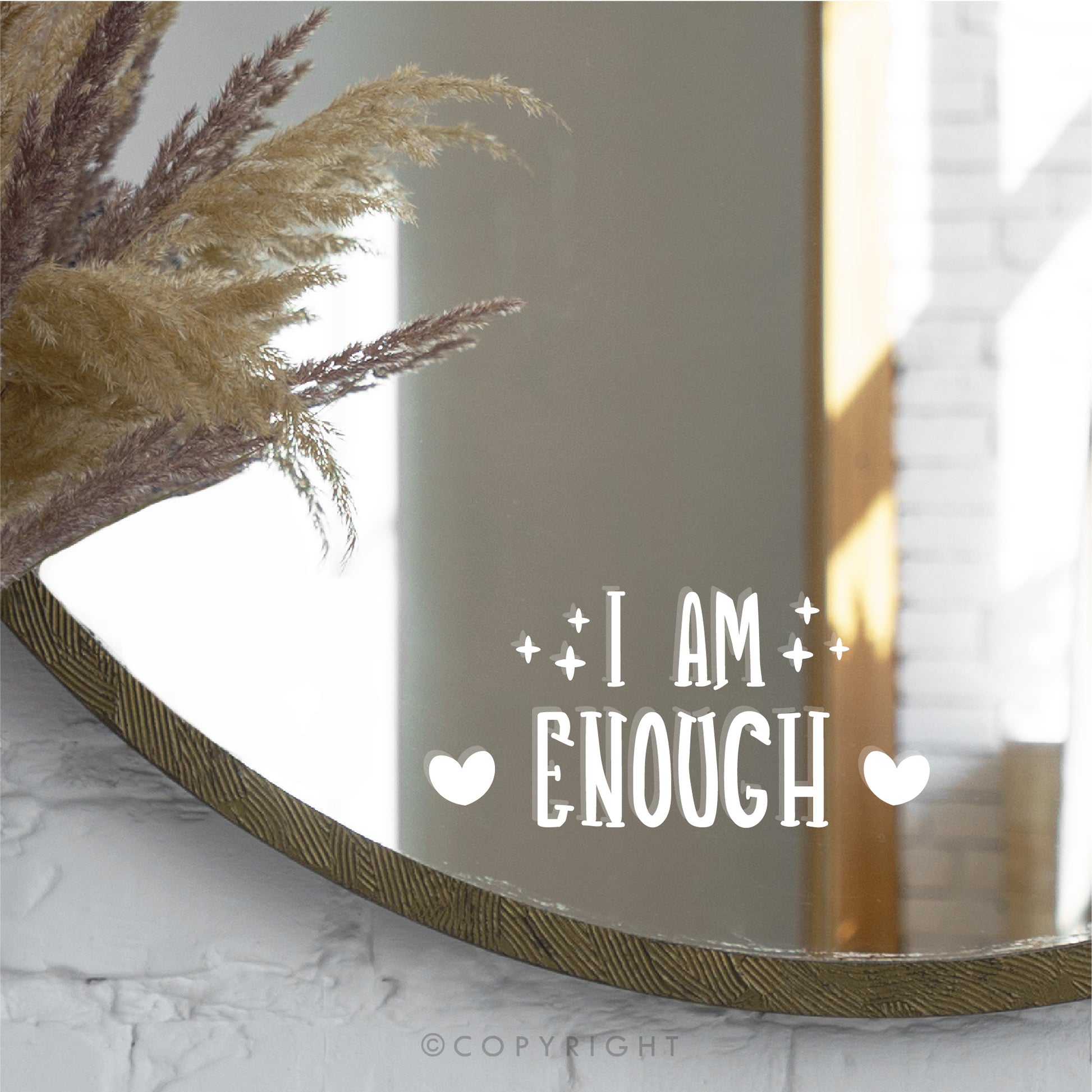 Mirror Sticker I Am Enough Positive Affirmation Decal For Mirror Motivational Quote Vinyl Sticker Transfer Salon Decor Gift For Girlfriend
