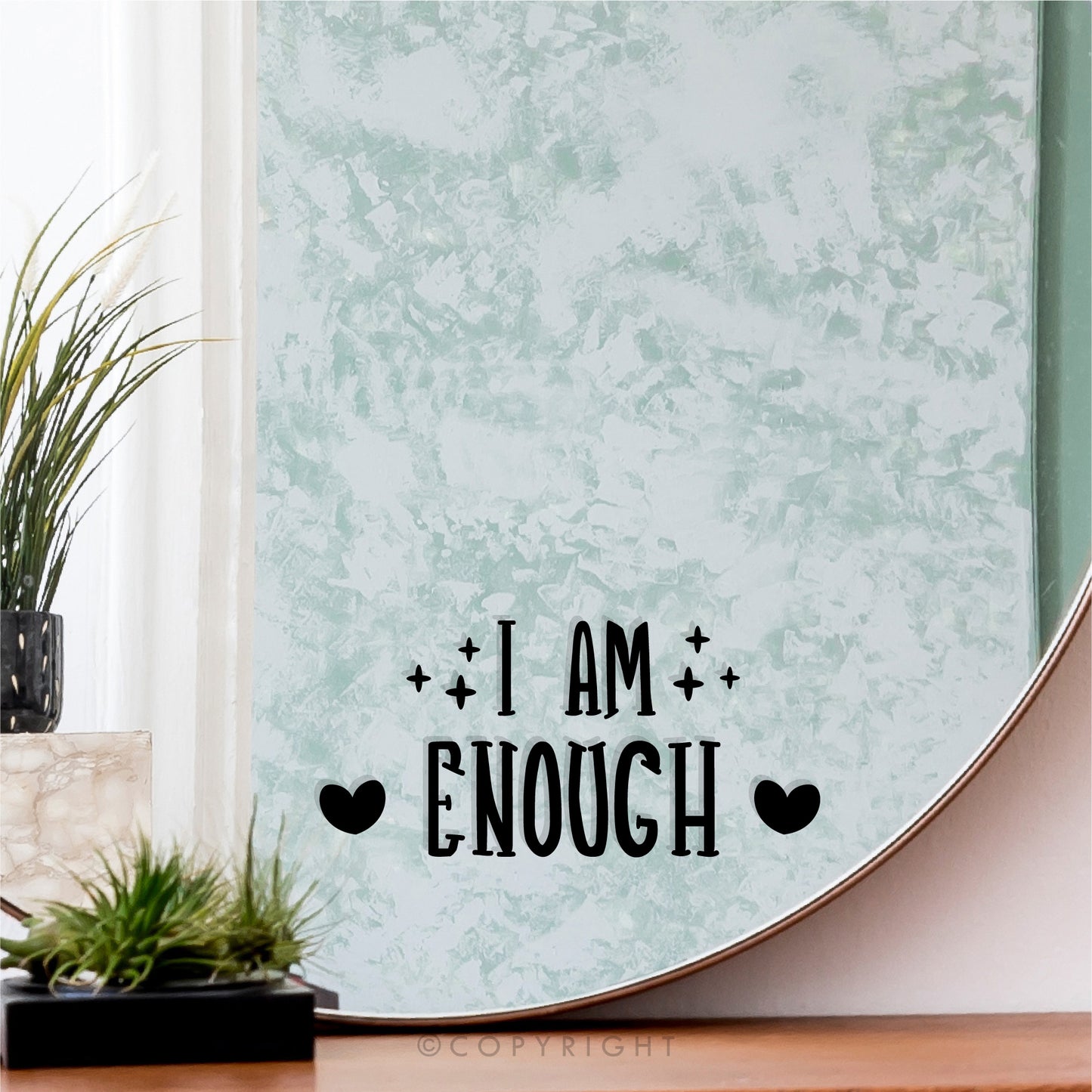Mirror Sticker I Am Enough Positive Affirmation Decal For Mirror Motivational Quote Vinyl Sticker Transfer Salon Decor Gift For Girlfriend