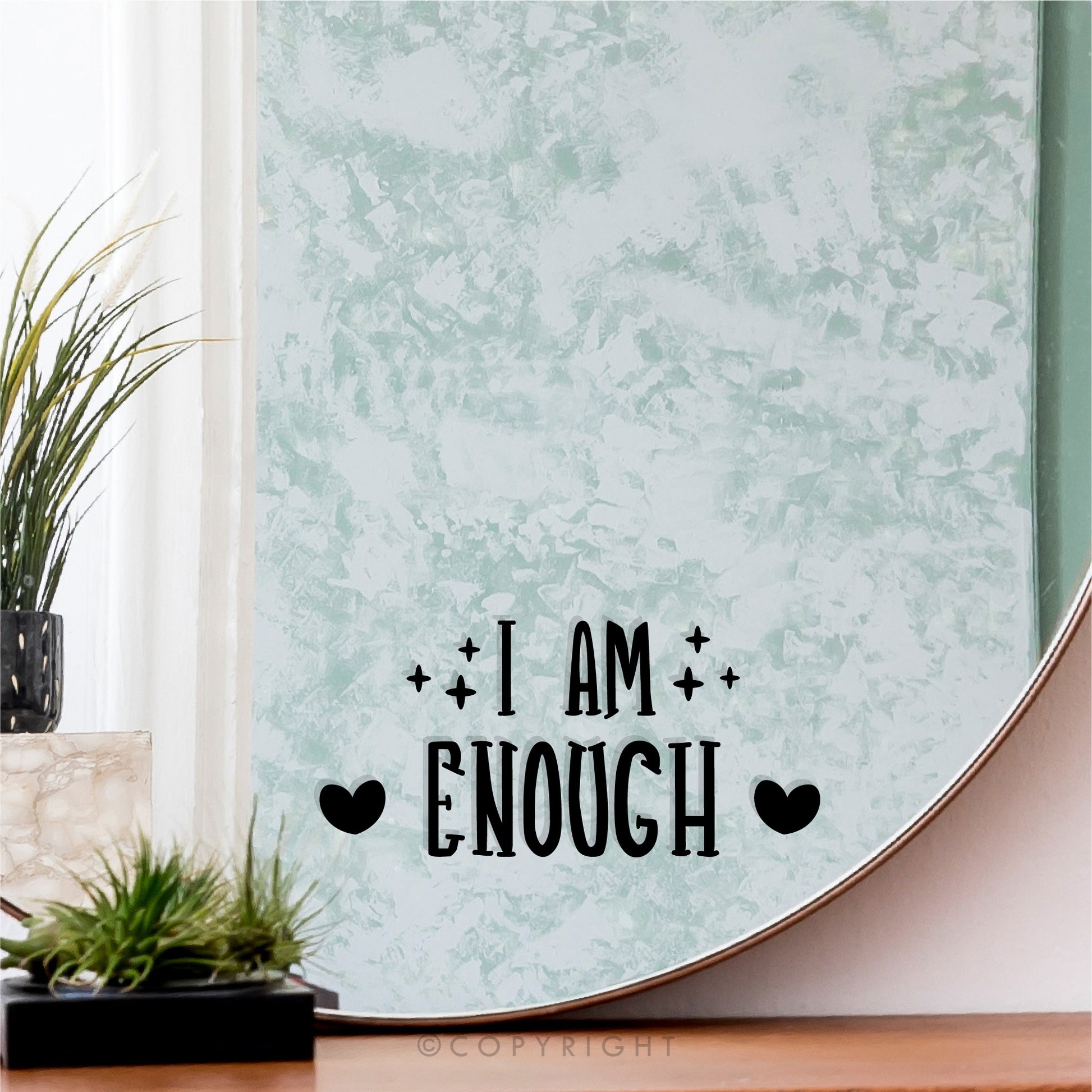 Mirror Sticker I Am Enough Positive Affirmation Decal For Mirror Motivational Quote Vinyl Sticker Transfer Salon Decor Gift For Girlfriend