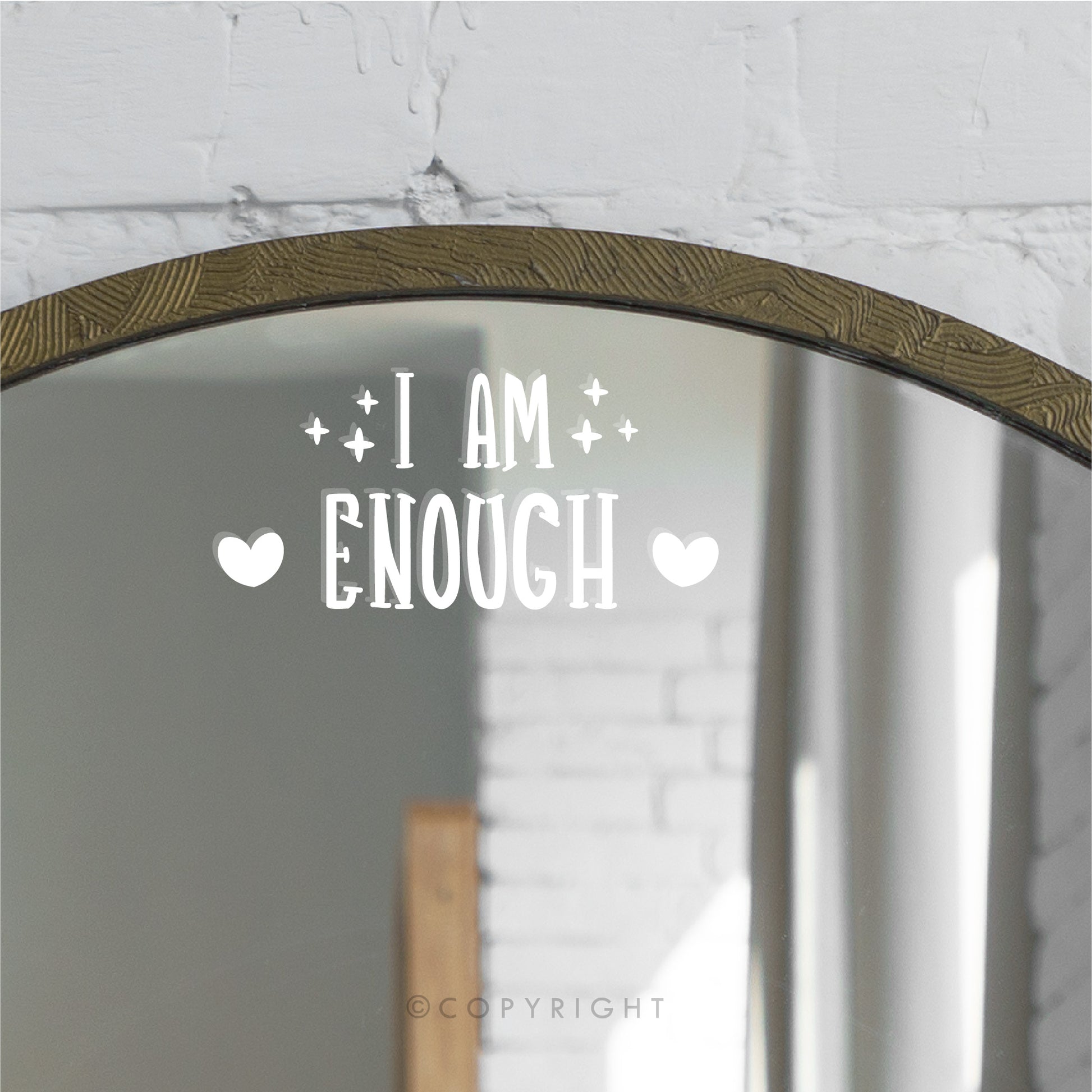 Mirror Sticker I Am Enough Positive Affirmation Decal For Mirror Motivational Quote Vinyl Sticker Transfer Salon Decor Gift For Girlfriend