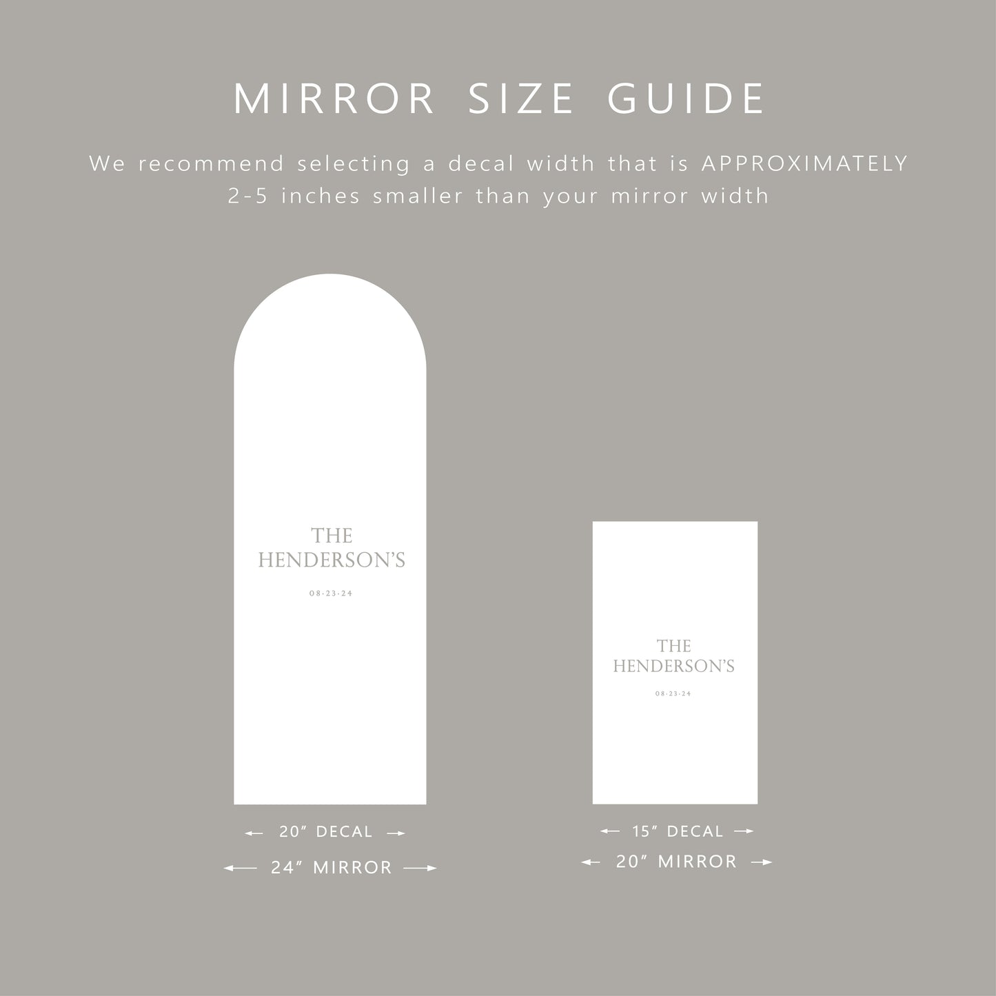 Custom Wedding Mirror Decal Personalised Name 53
