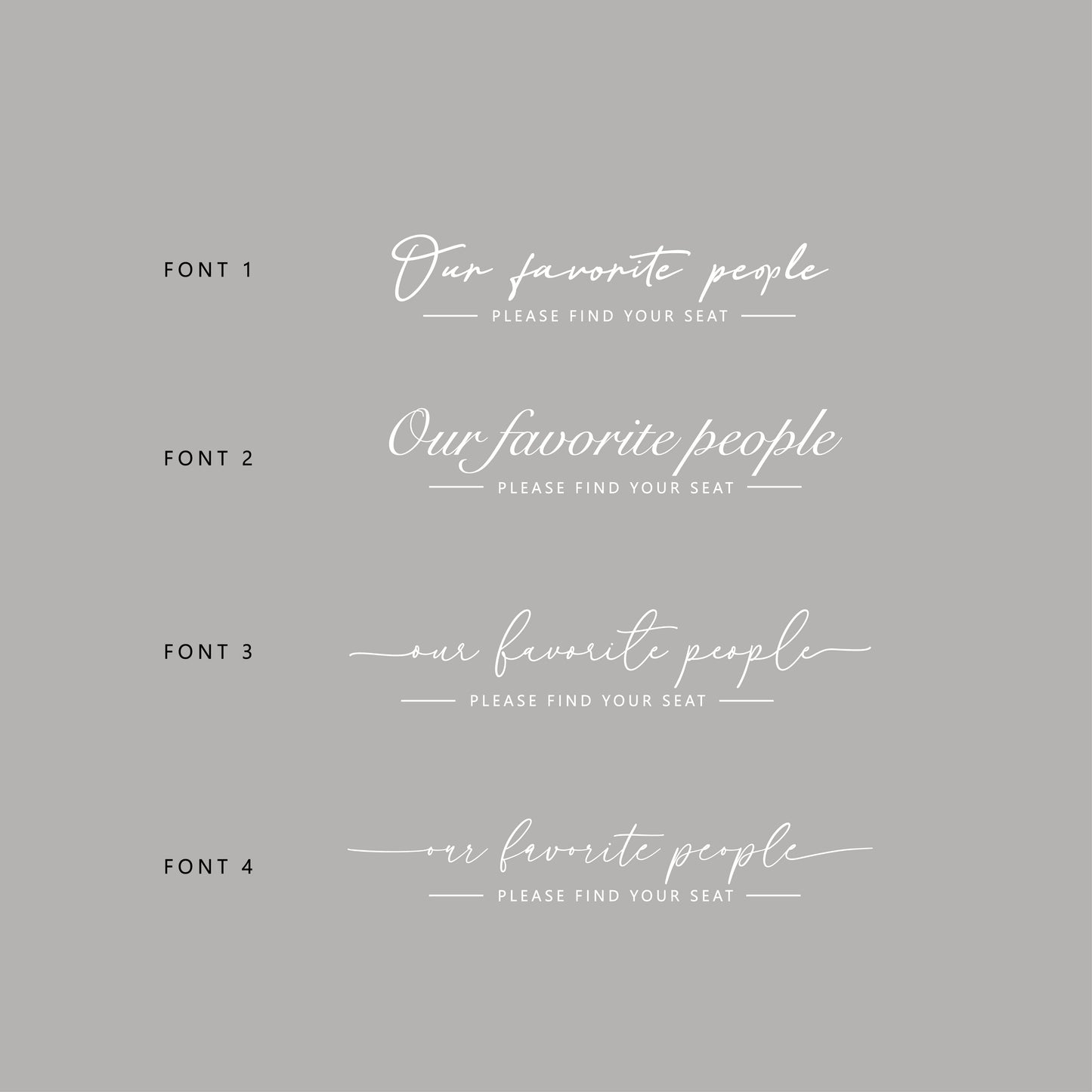 Our Favorite People Wedding Seating Plan Decal 55
