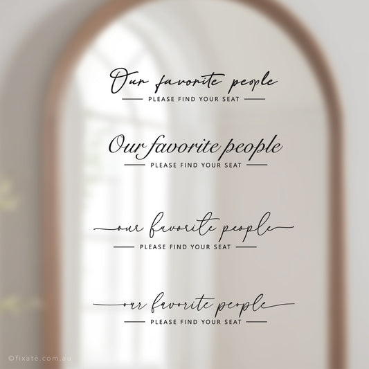 Our Favorite People Wedding Seating Plan Decal 55