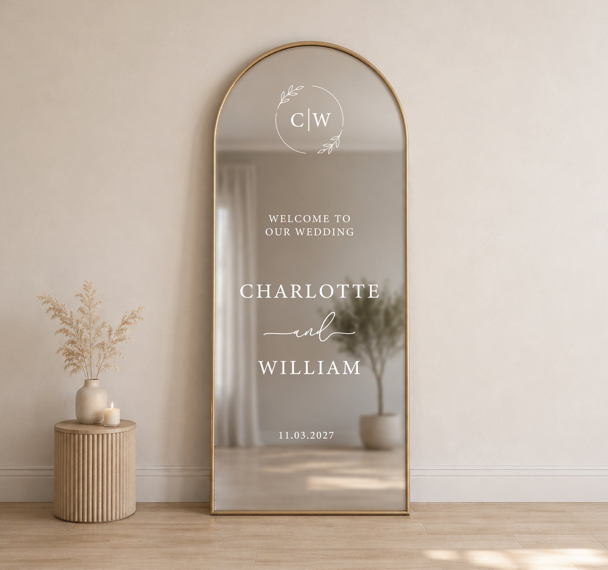 Welcome To Our Wedding Mirror Sticker