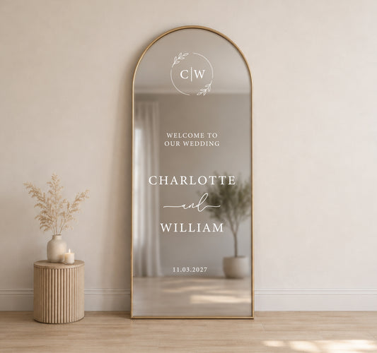 Welcome To Our Wedding Mirror Sticker