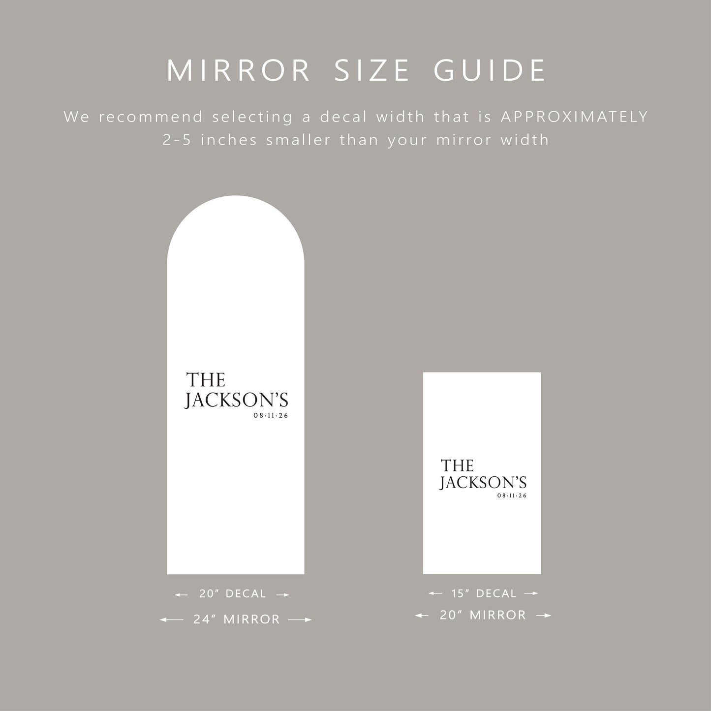 Personalised Wedding Mirror Decal Personalised Name 51